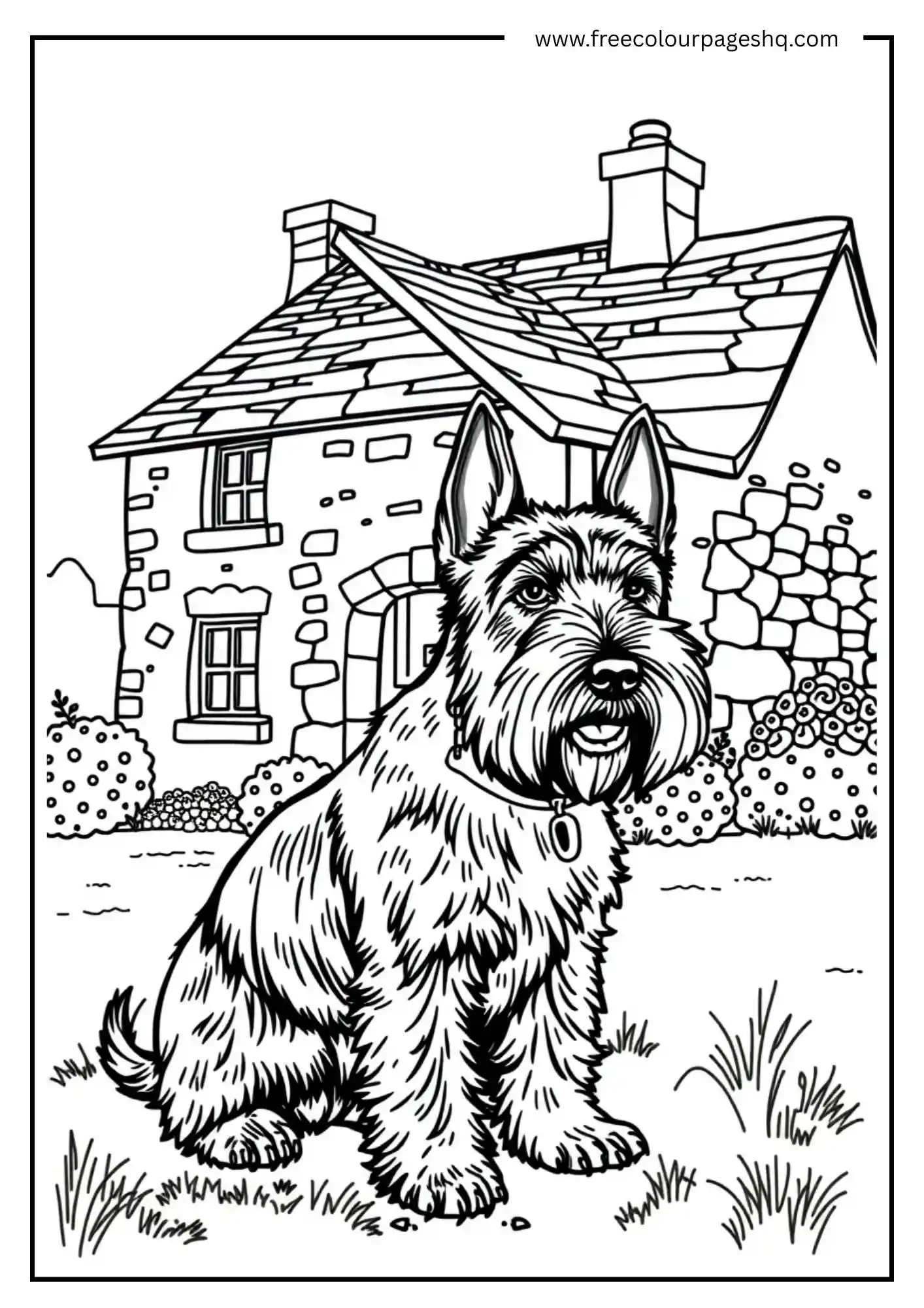 Loyal Pup in Front of House