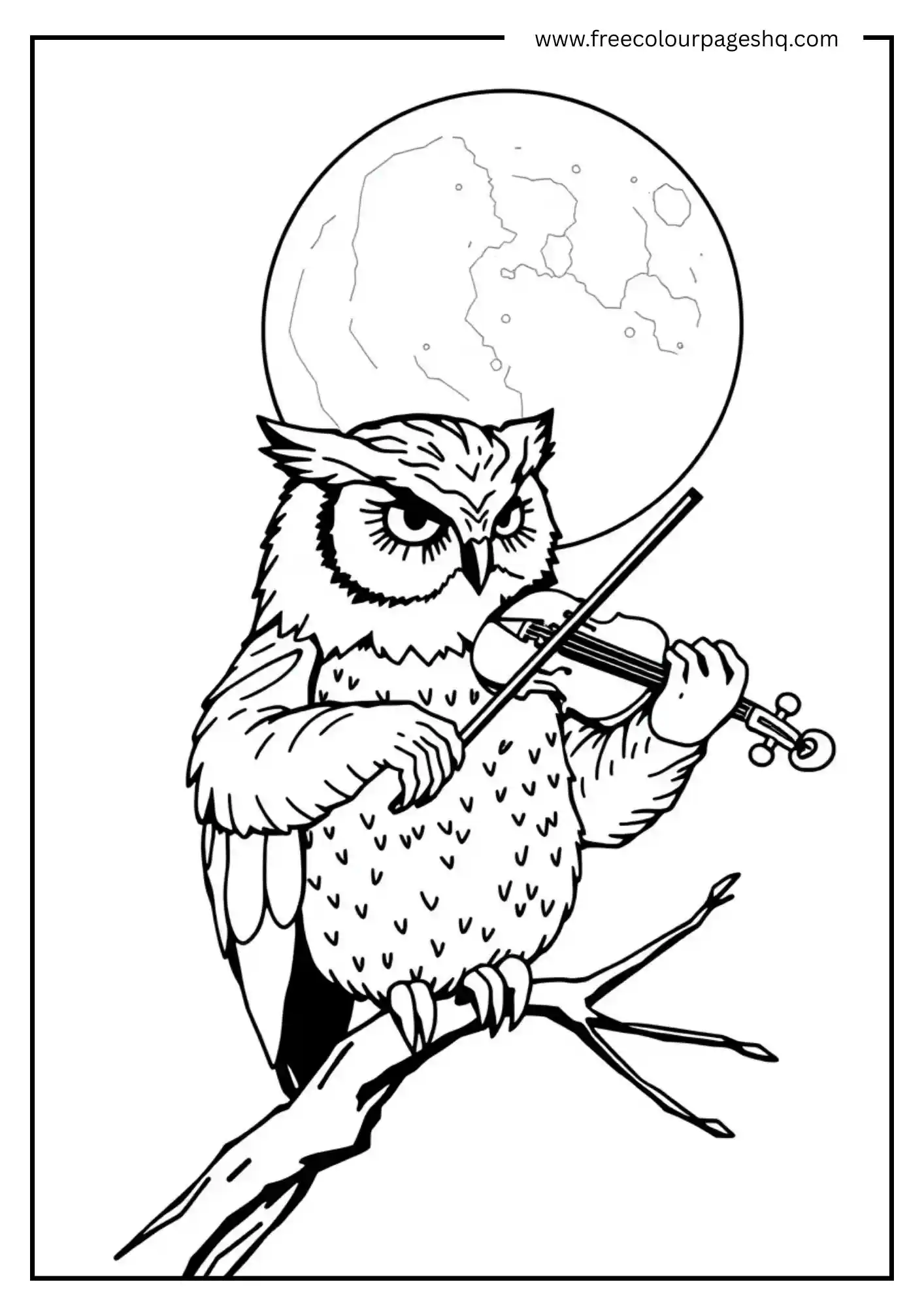 Moonlight Violin Owl
