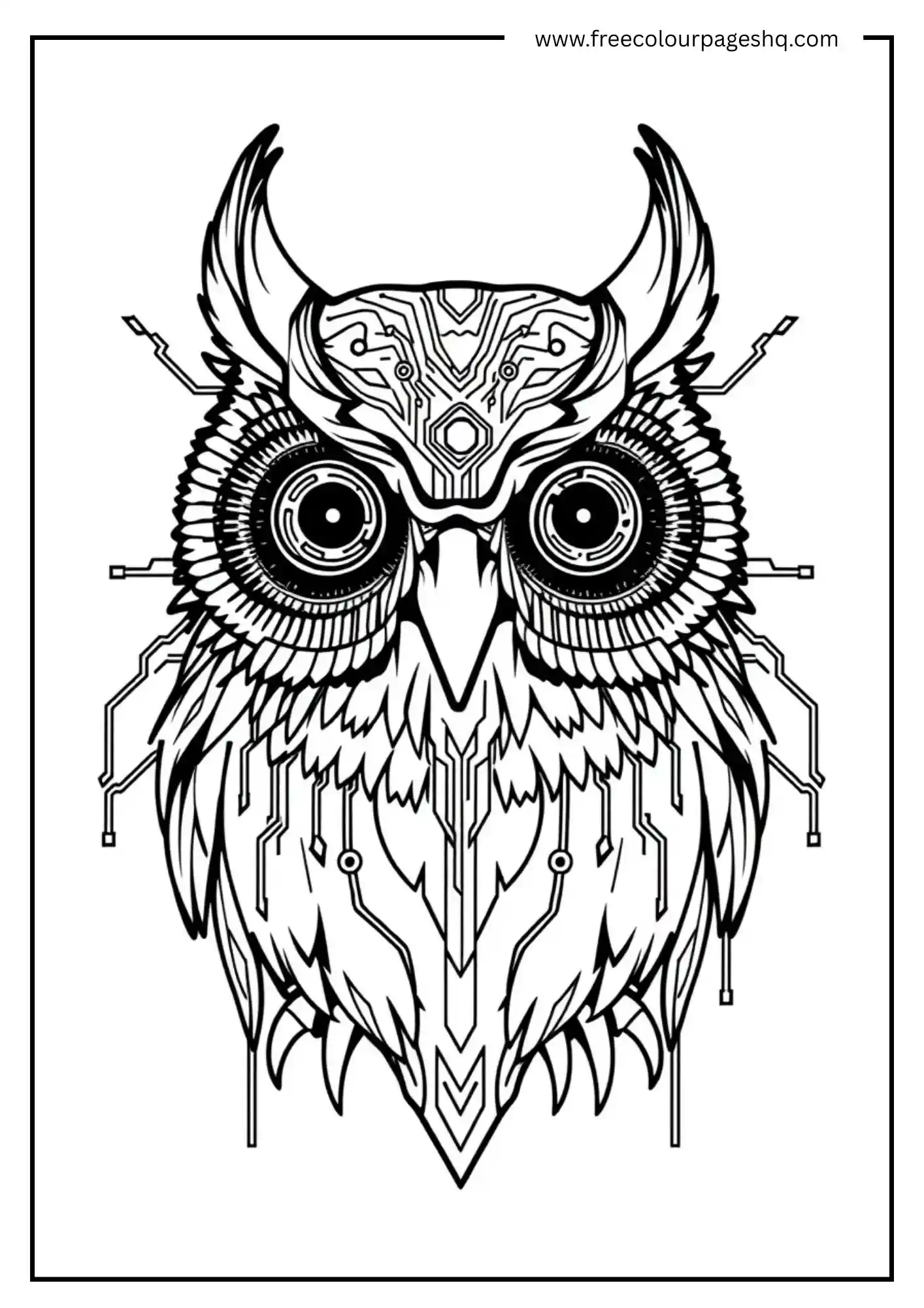 Neon Cyberpunk Owl