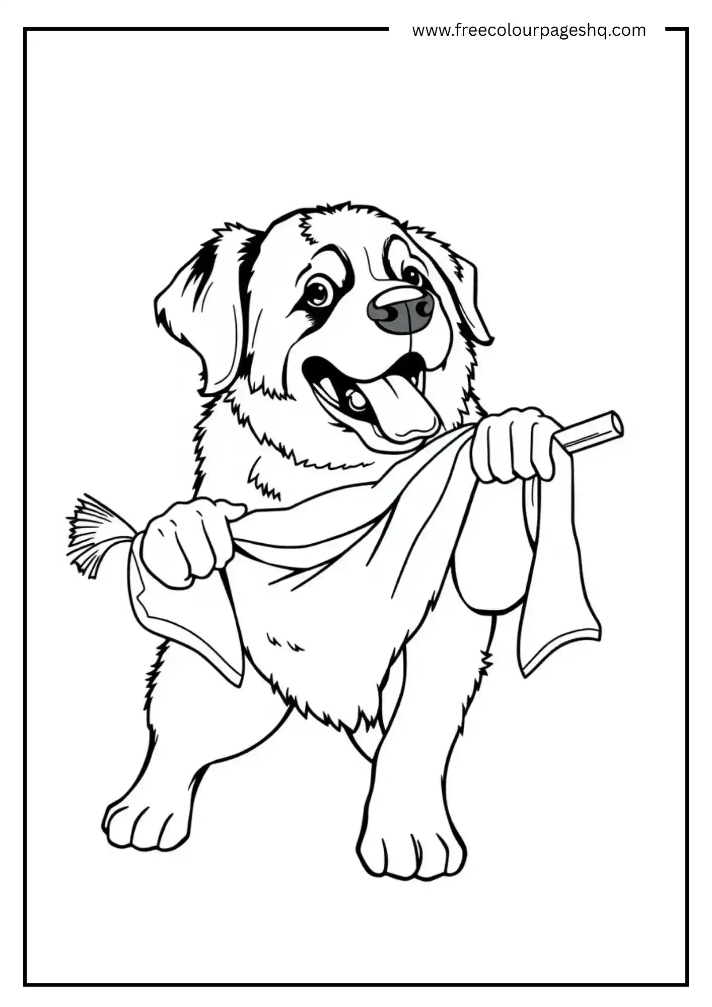 Playful Puppy with Towel
