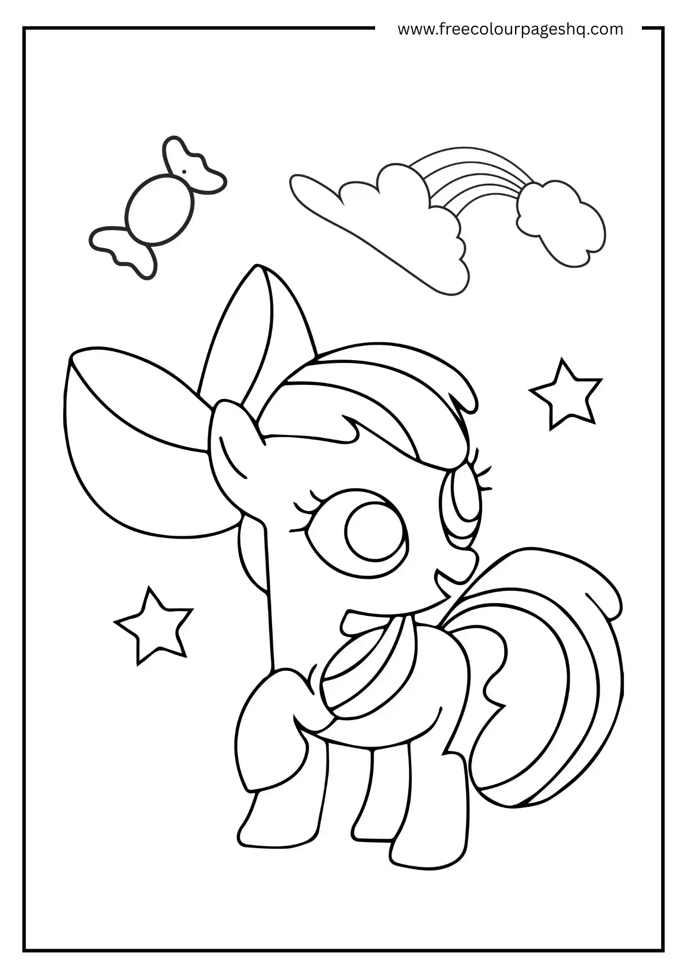 Pony with Candy and Rainbow