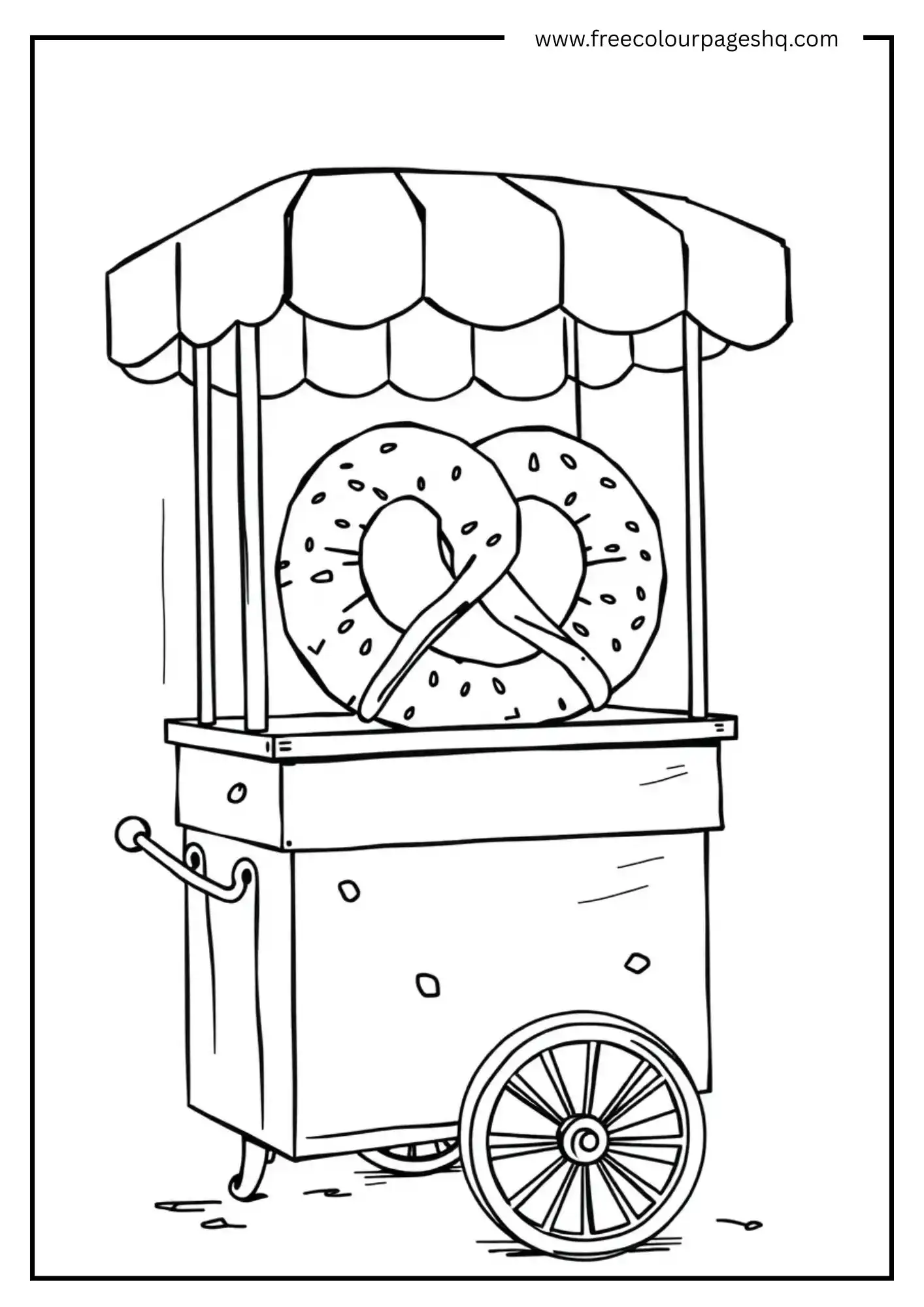 Pretzel Stand with Striped Canopy