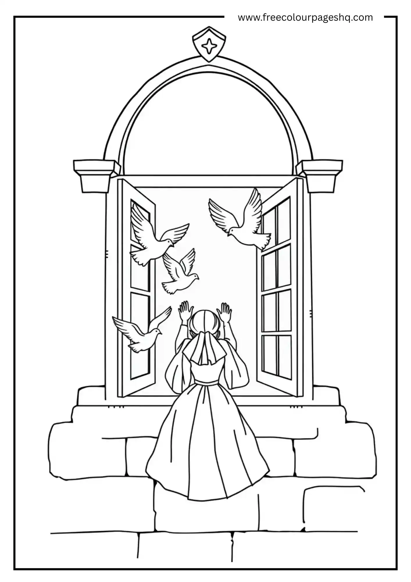 Princess with Cute Birds