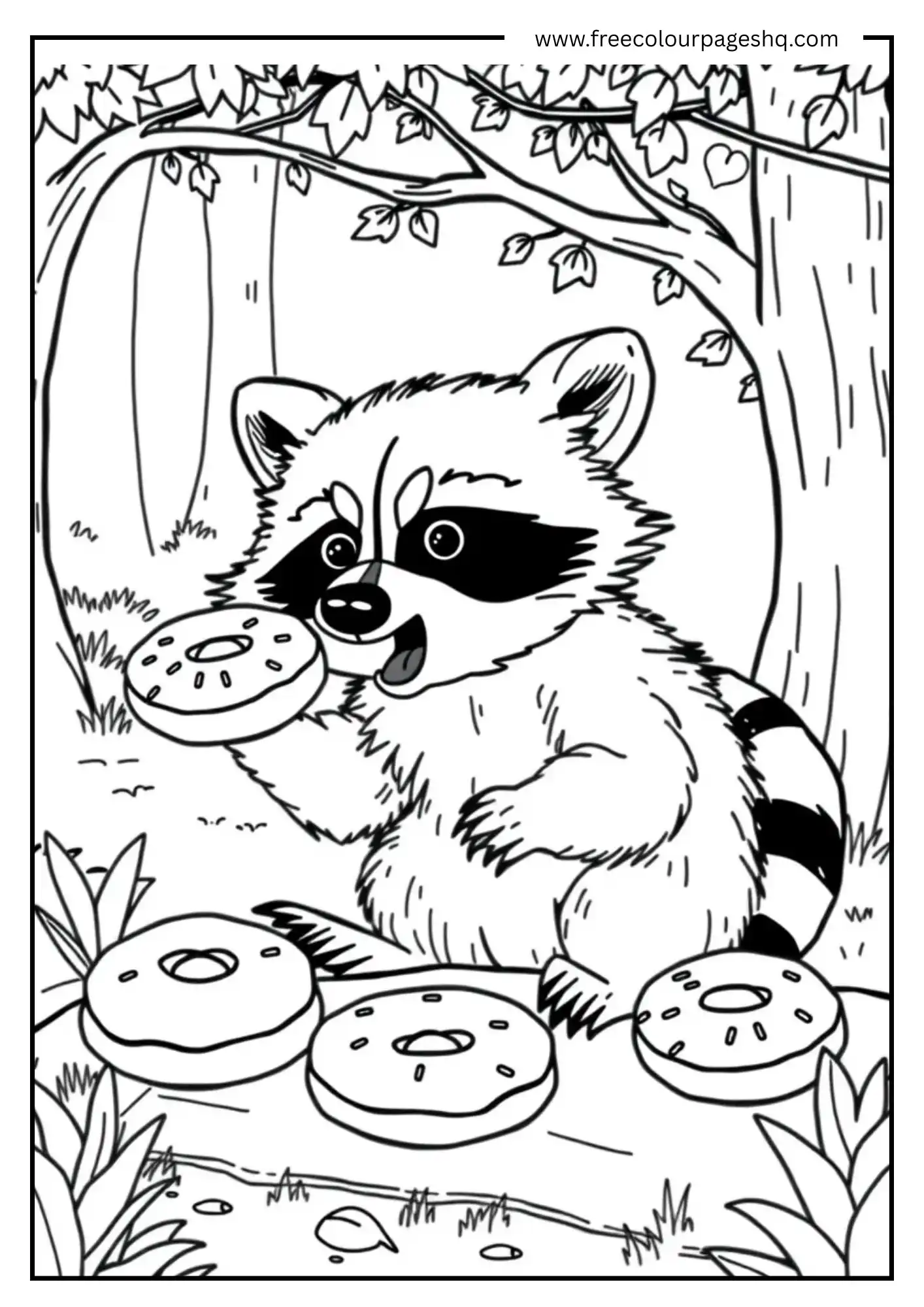 Raccoon with Donuts
