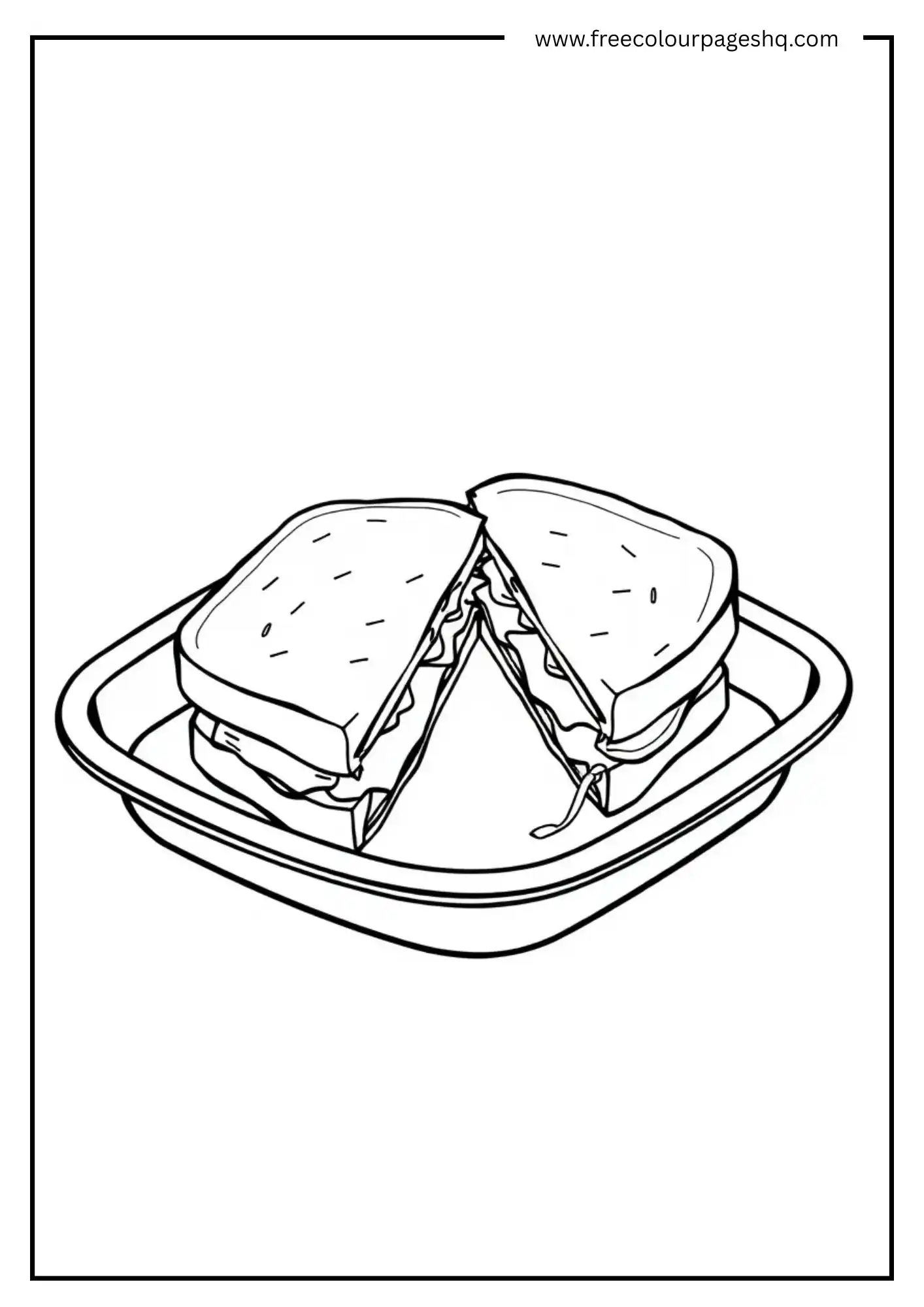 Sliced Sandwich on a Plate
