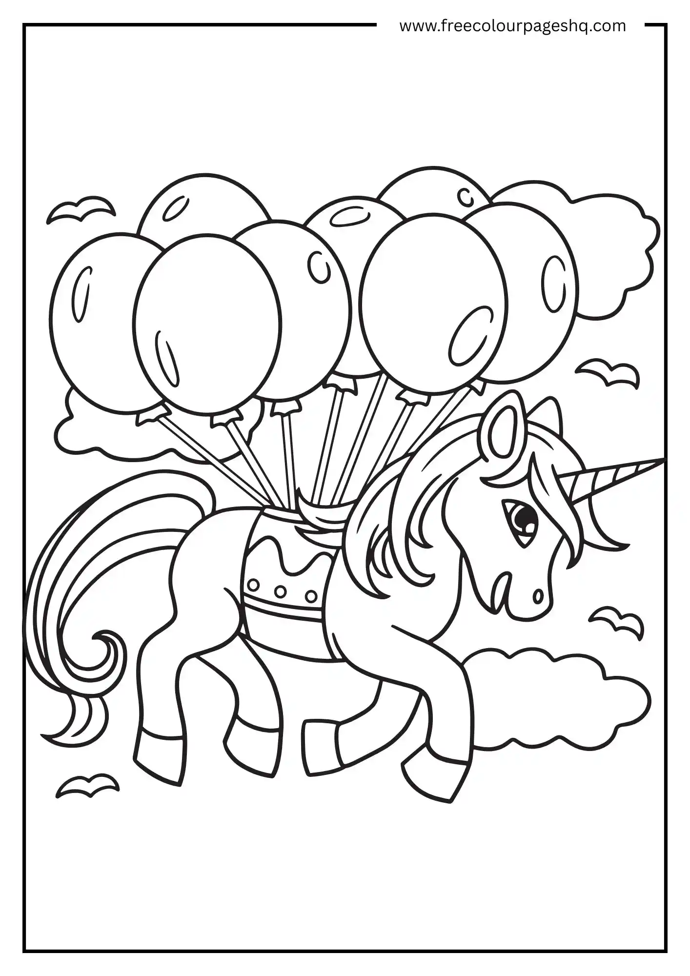 Unicorn with Balloons