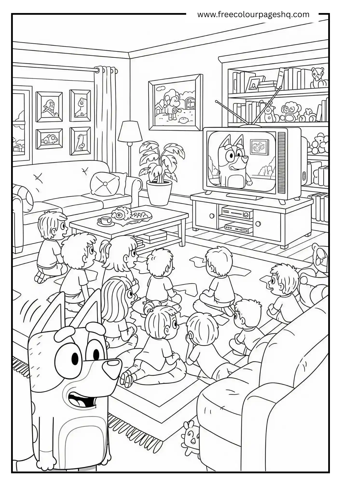 Watching Bluey on TV