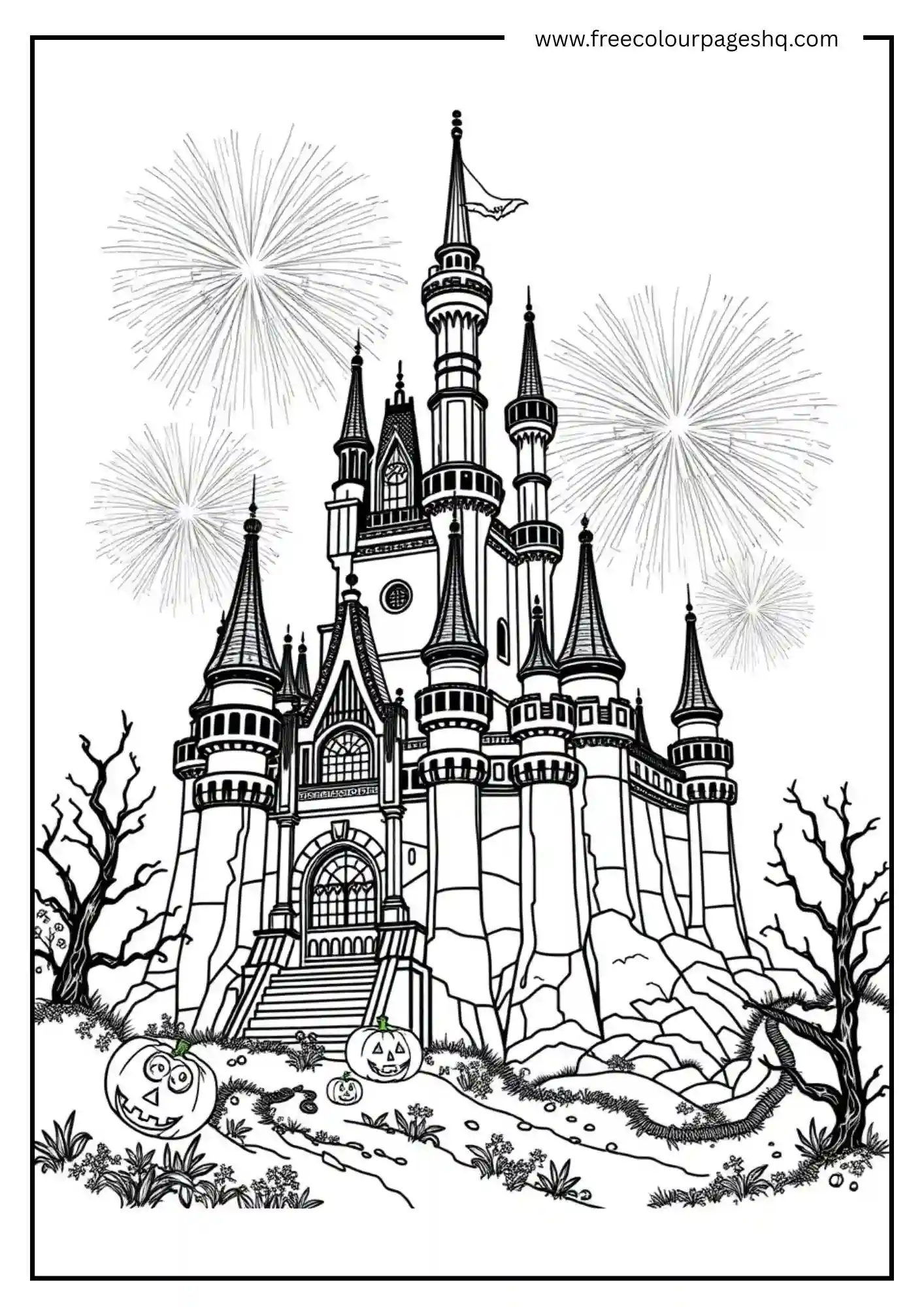 Fireworks Over Haunted Castle