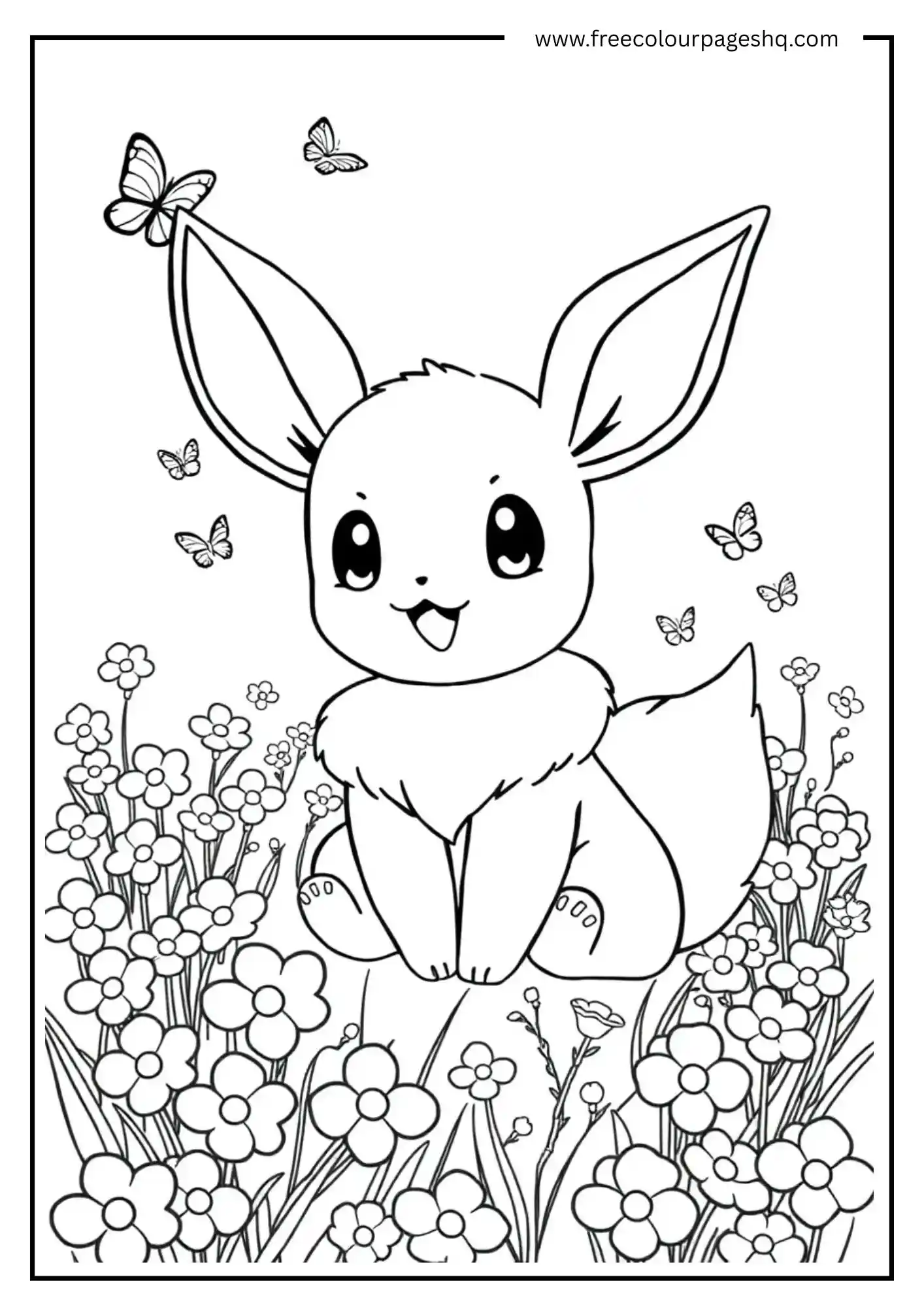 Eevee with Flowers
