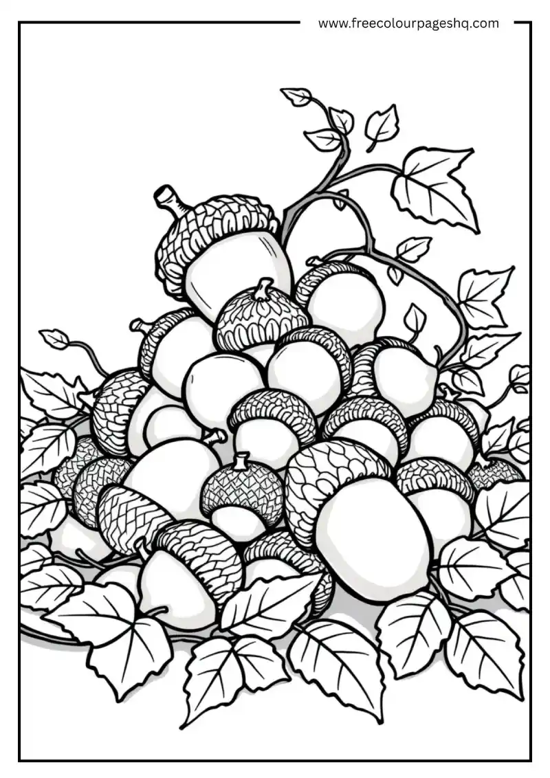 Acorn Pile Scene