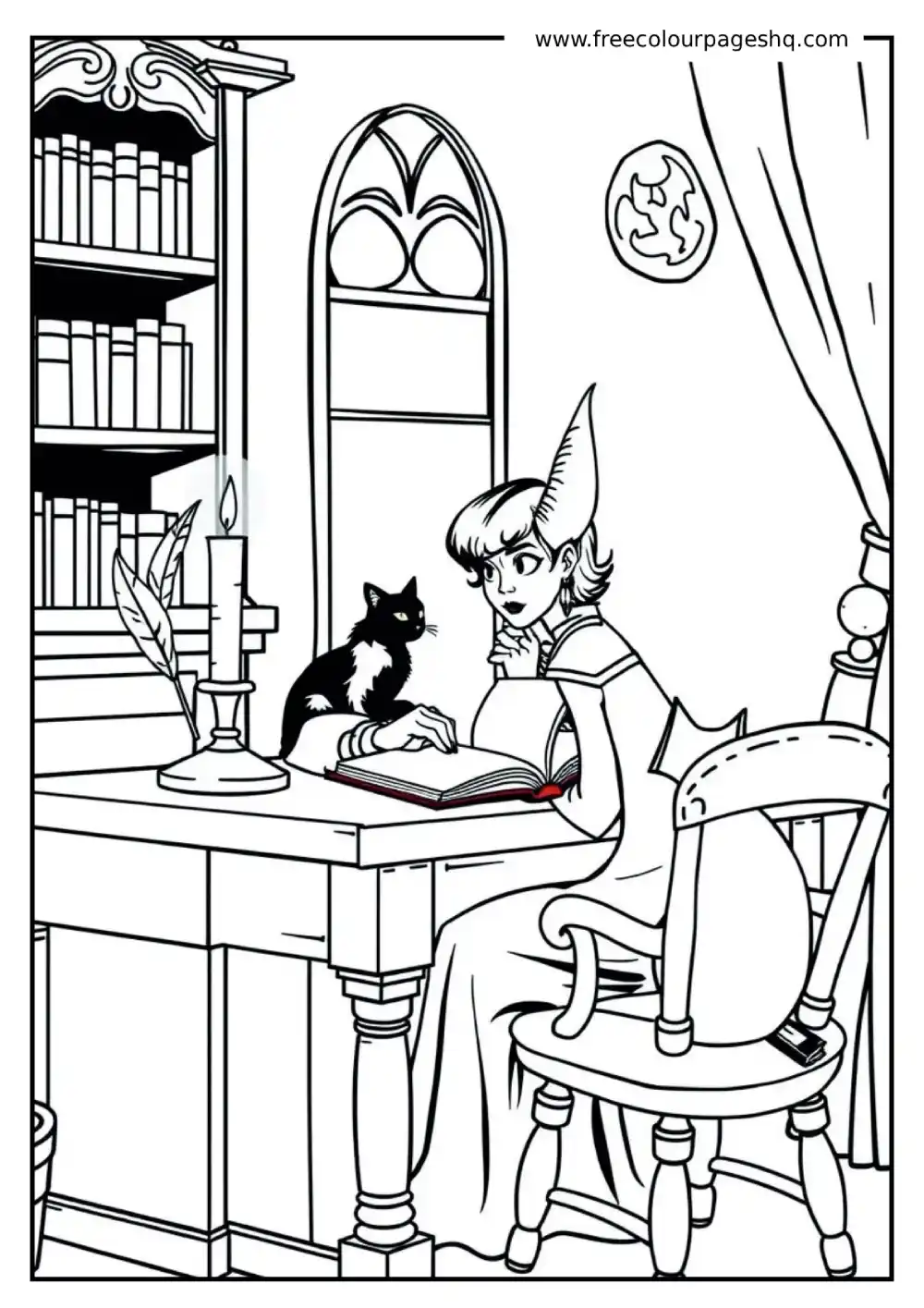 Elphaba Reading Spells by Candlelight