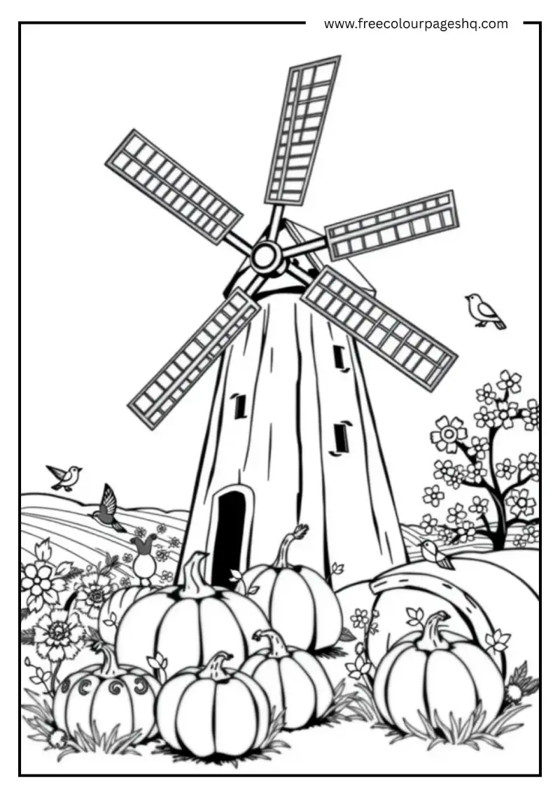 Harvest Windmill Scene