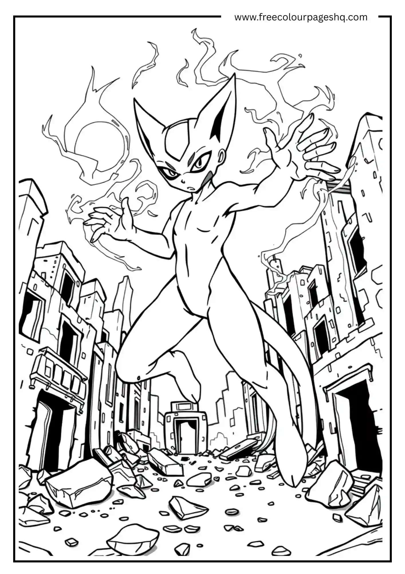 Legendary Mewtwo Battle Scene