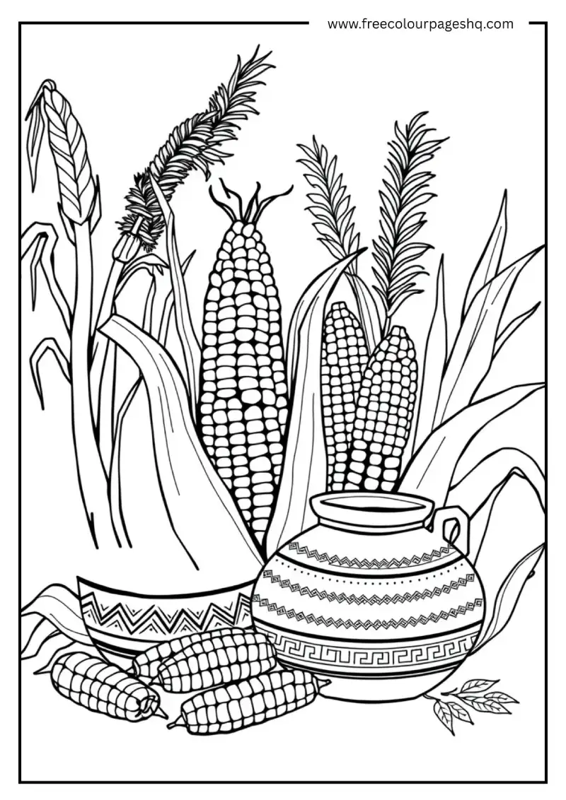 Native American Harvest Scene