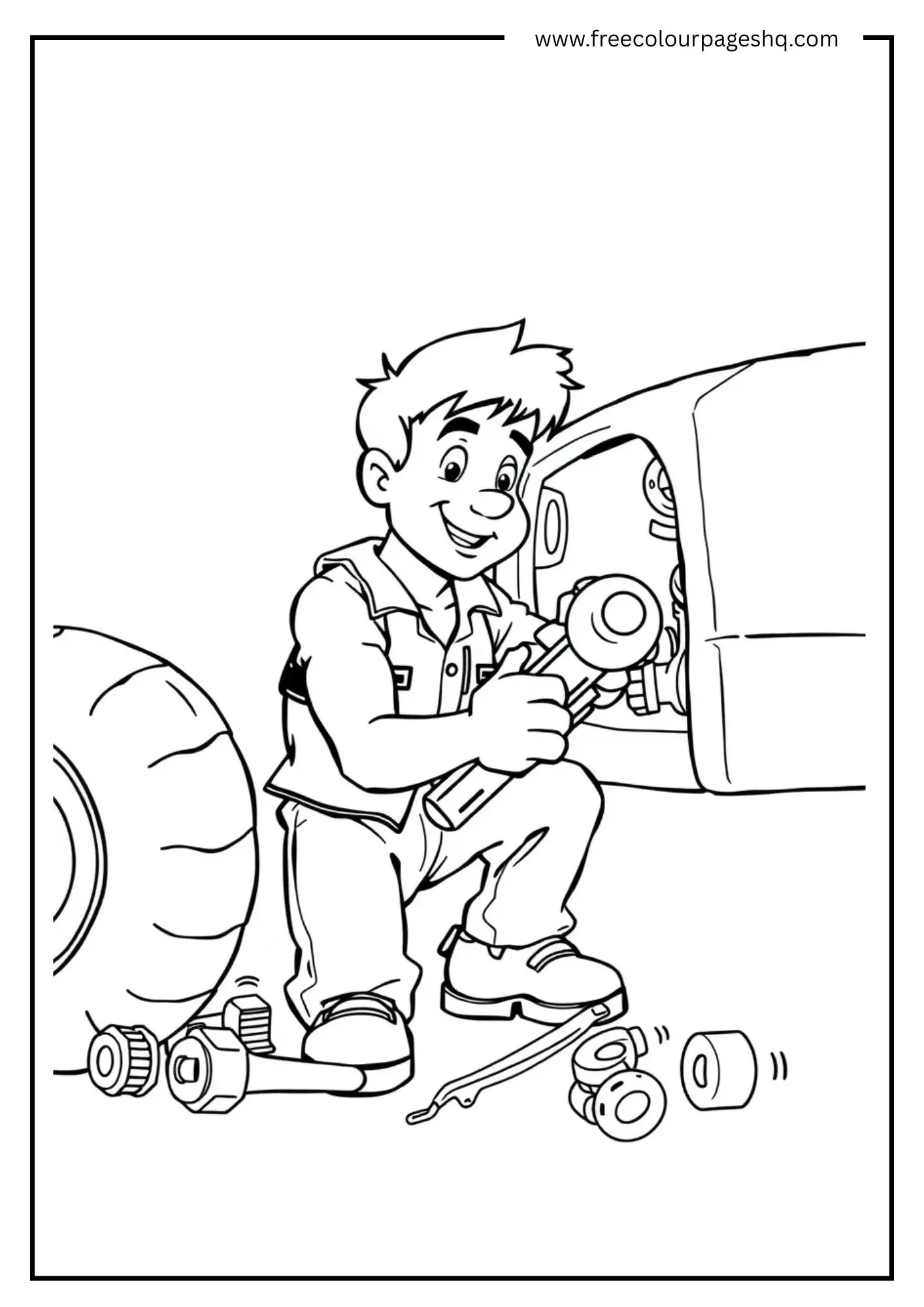 Rocky Fixing a Vehicle