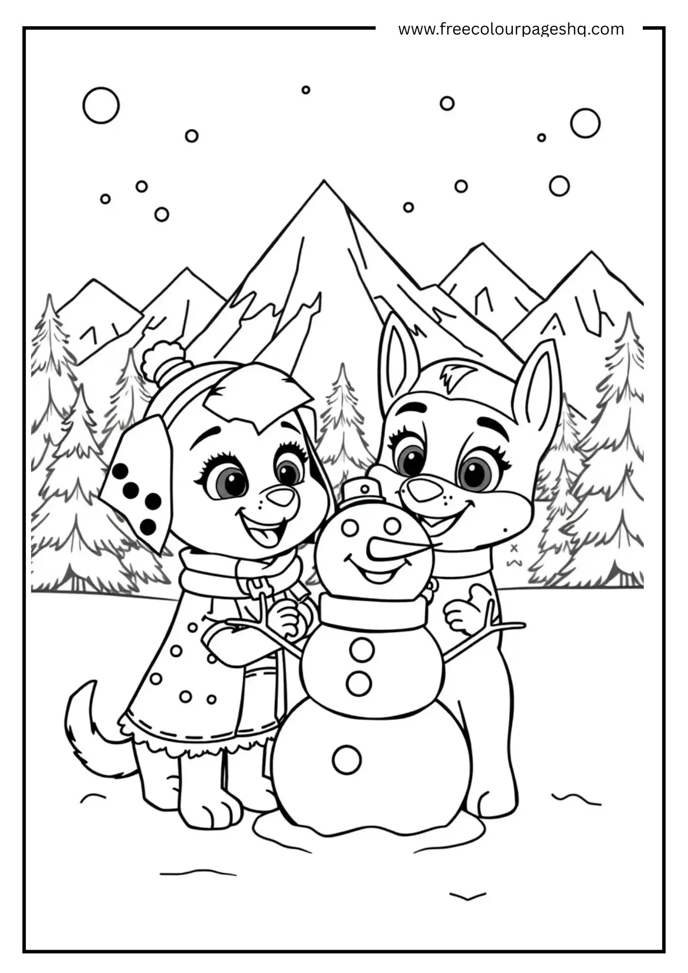 Skye and Everest Snow Fun