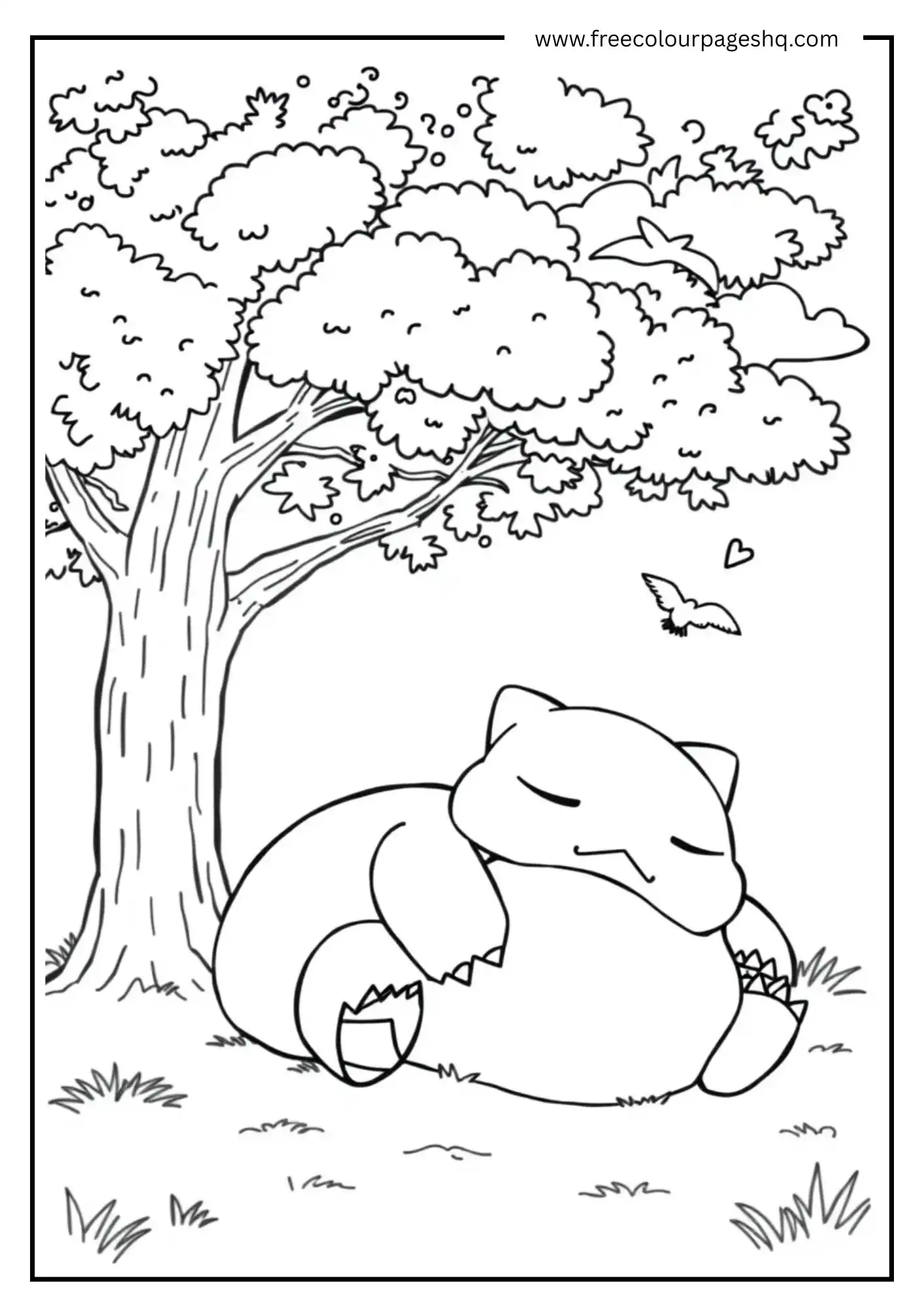 Snorlax Sleeping Under a Tree