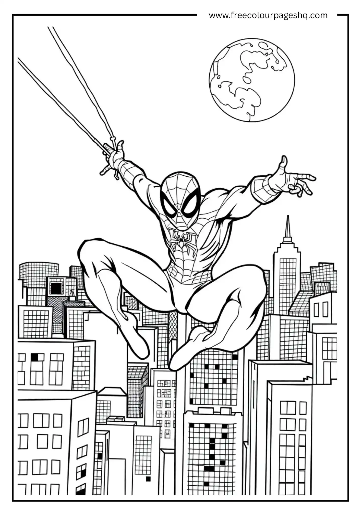 Spider-Man Swinging at Night