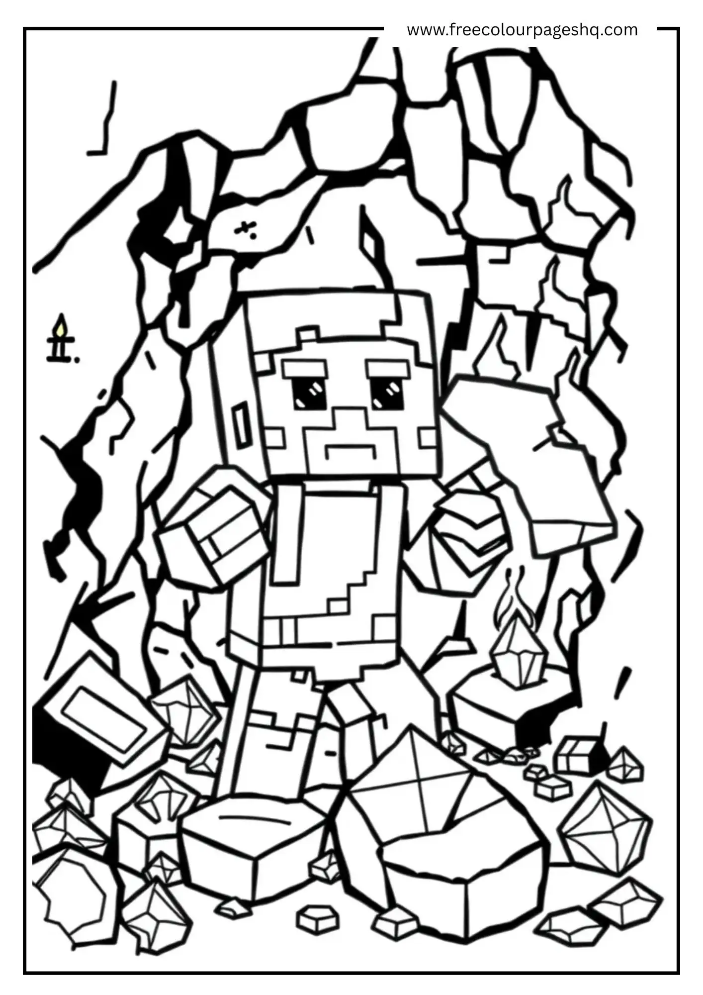 Steve Mining Diamonds