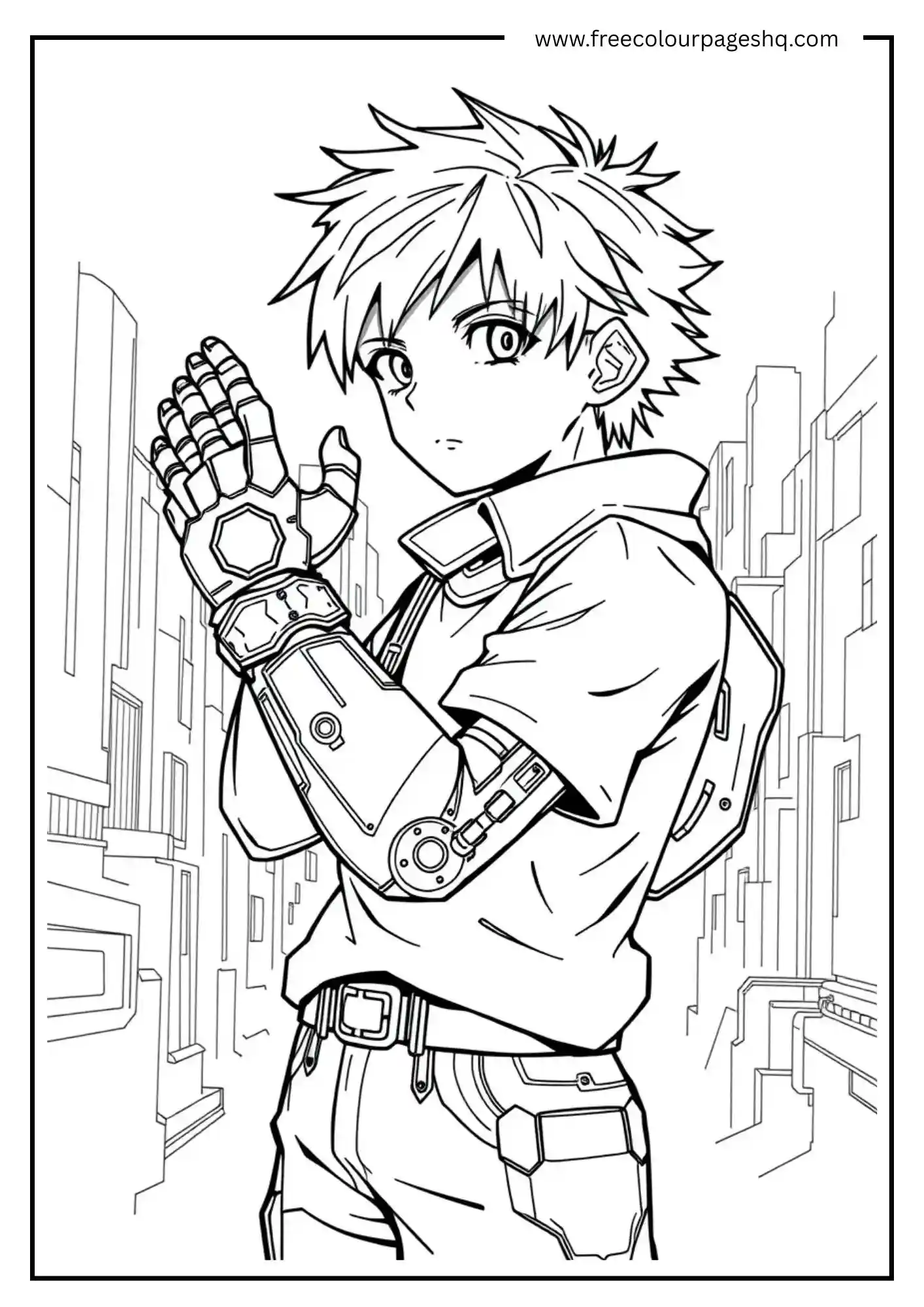 Anime Boy with Robotic Arm