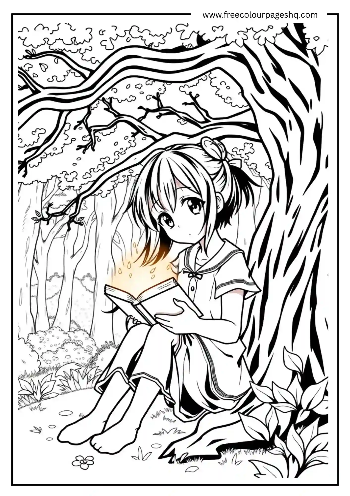 Anime Girl and Magical Book