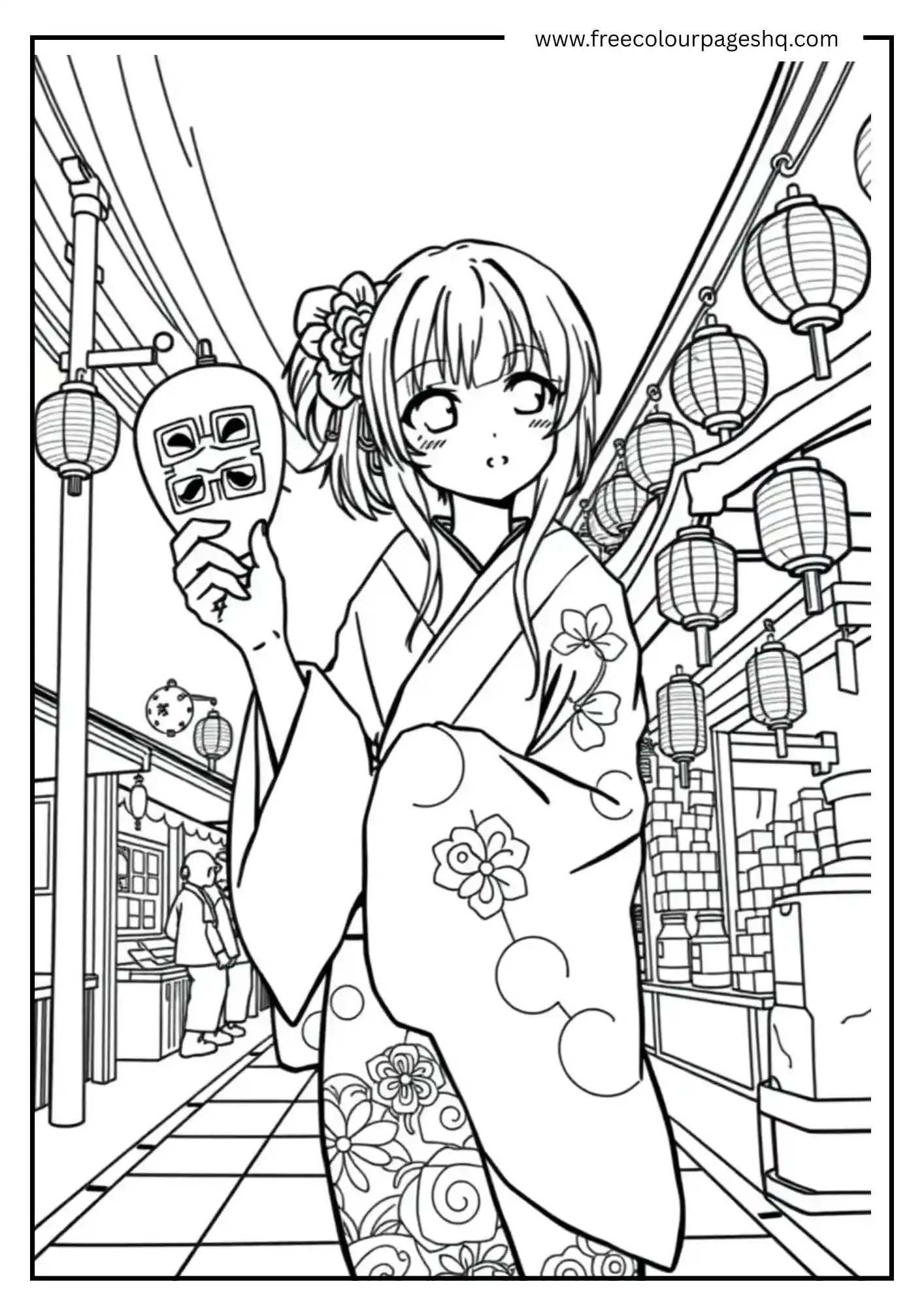 Anime Girl at Festival