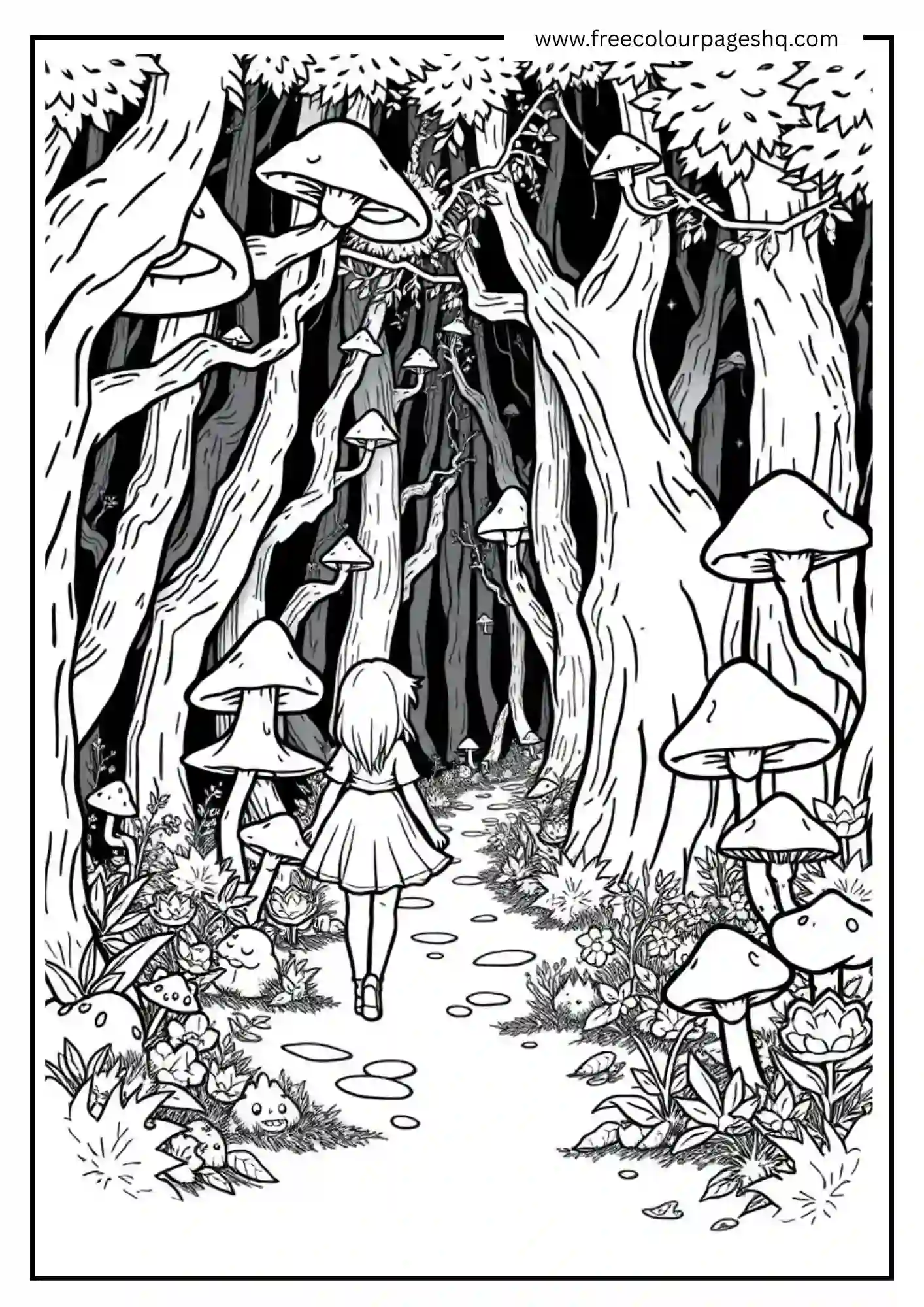 Anime Girl in Magical Forest