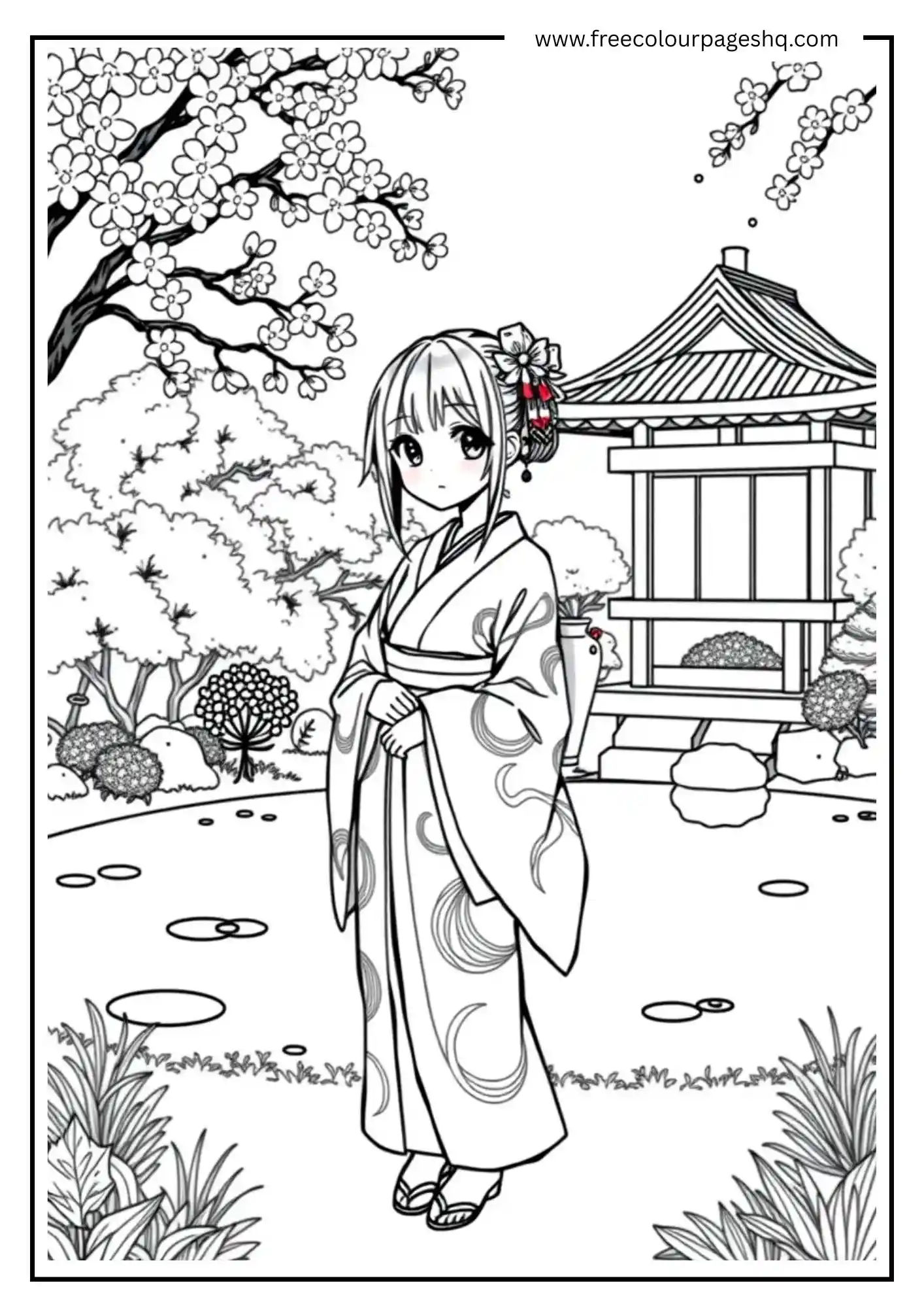 Anime Girl in Traditional Dress