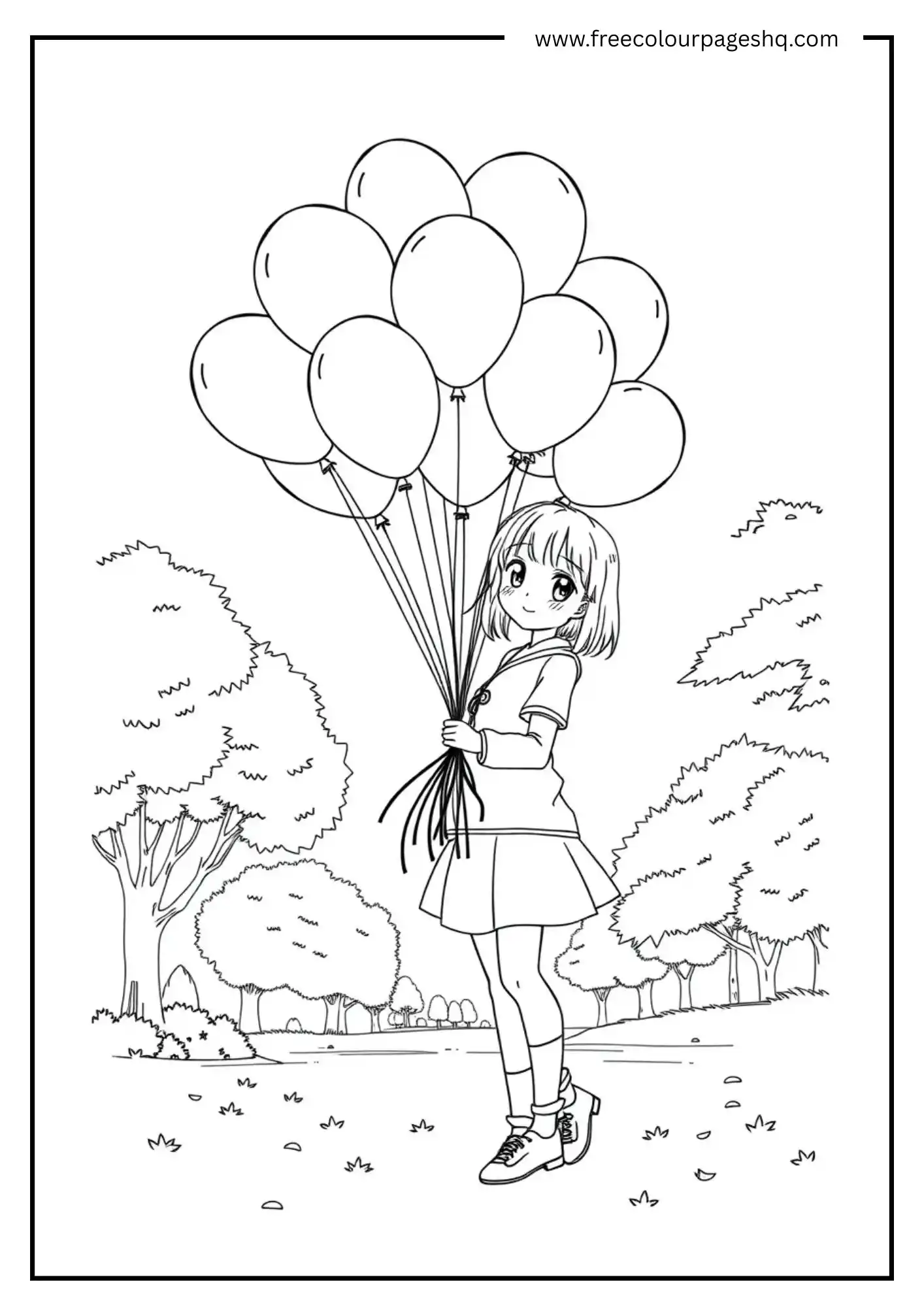 Anime Girl with Balloon