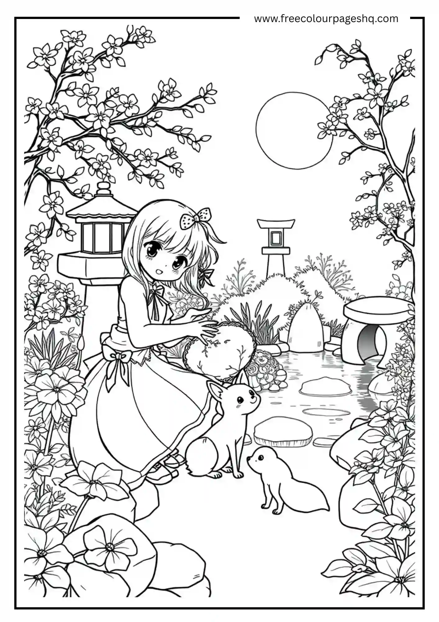 Anime Girl with Pet Fox