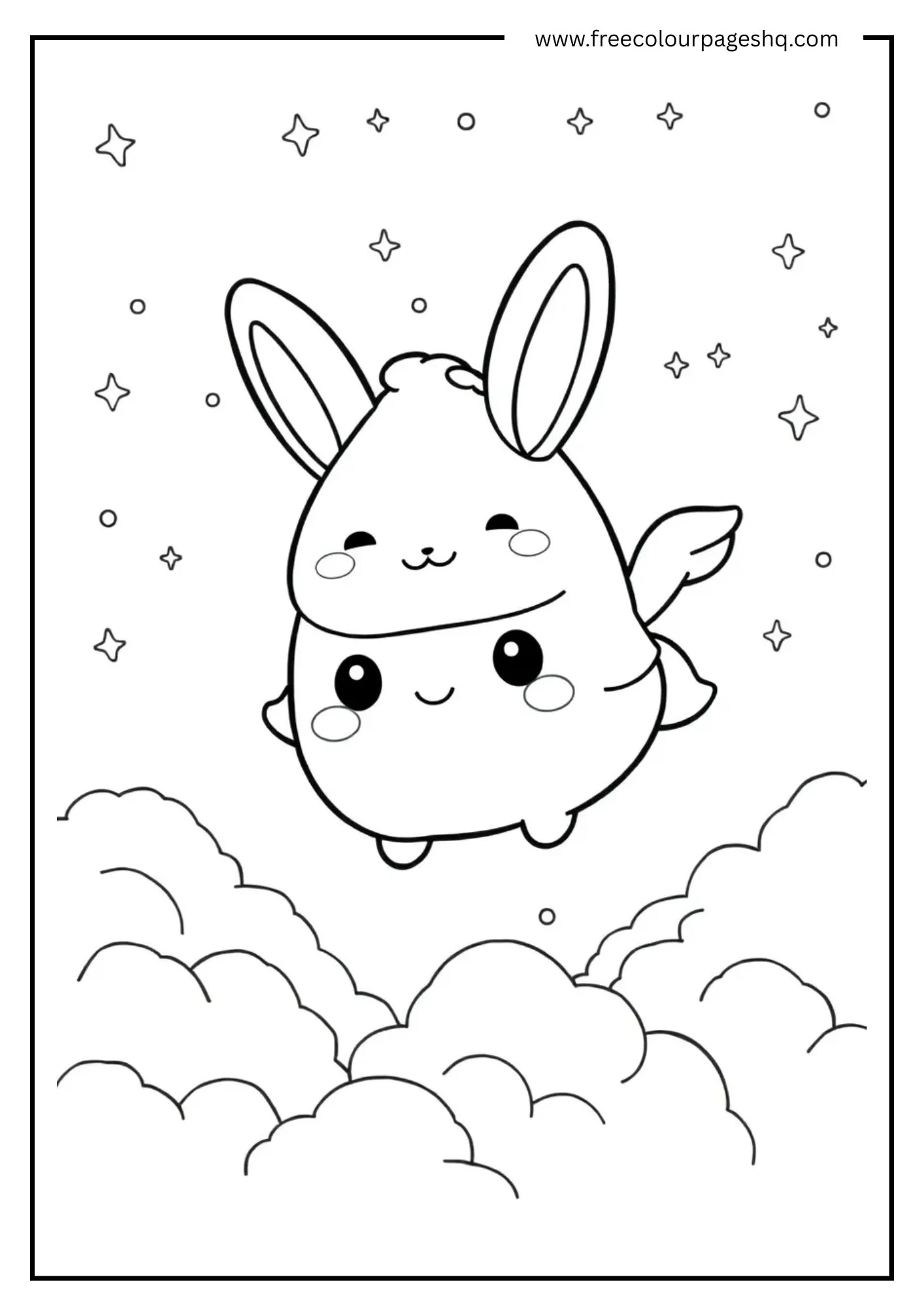Cinnamoroll Flying Over Clouds