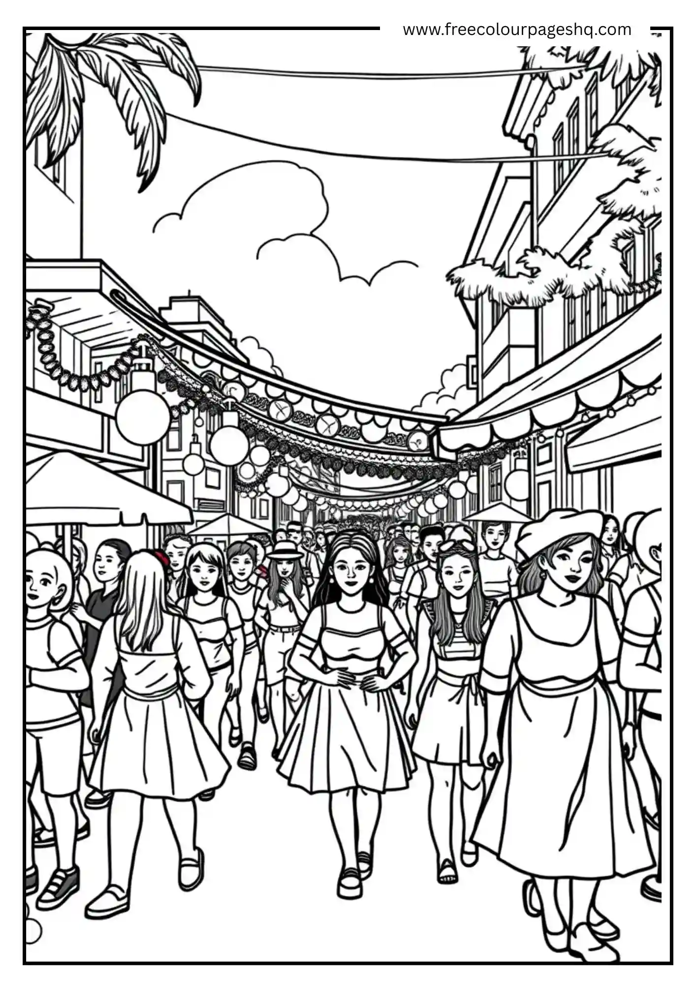 Festival Parade in Street Festival Parade in Street