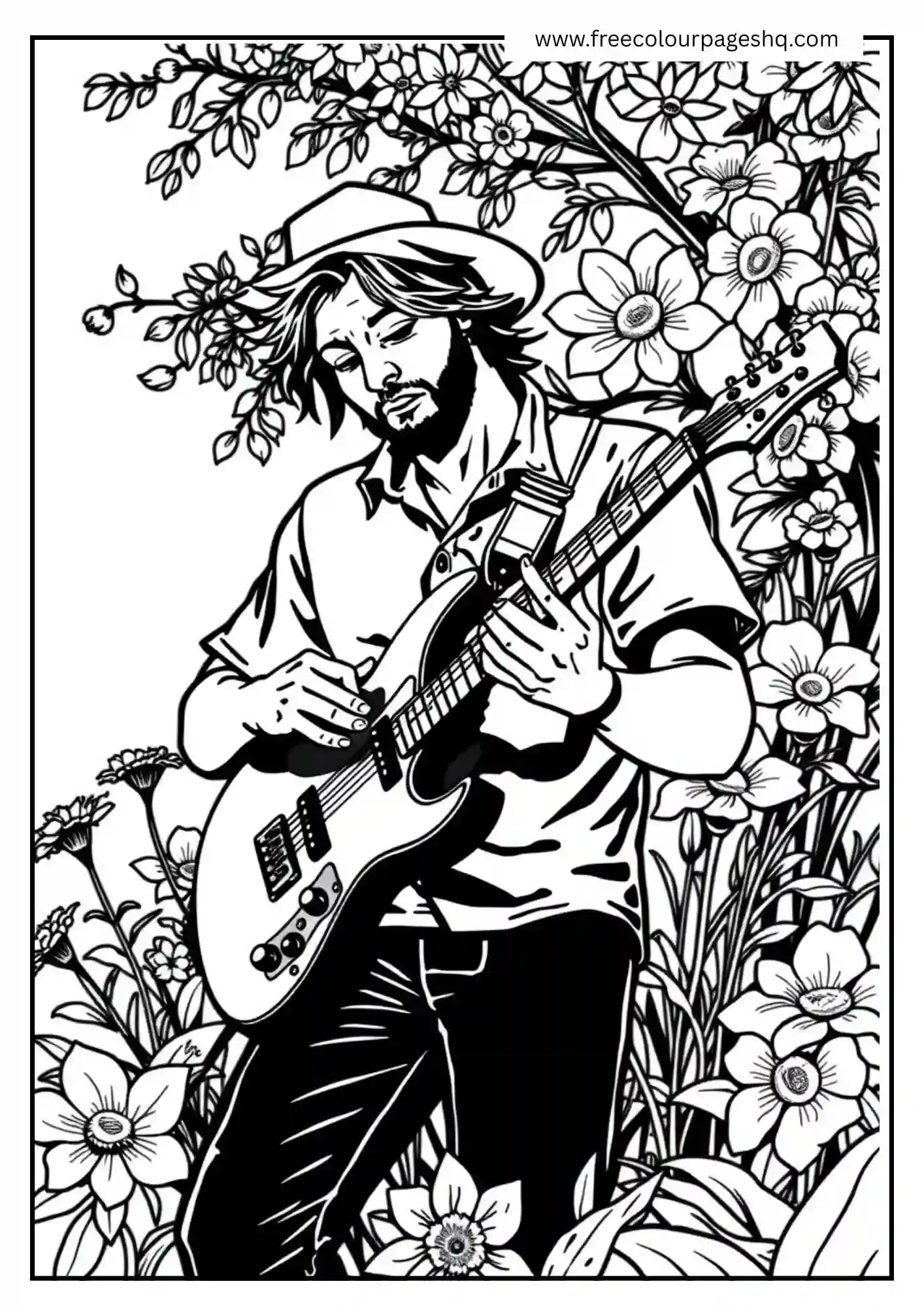 Guitarist Surrounded by Flowers Guitarist Surrounded by Flowers