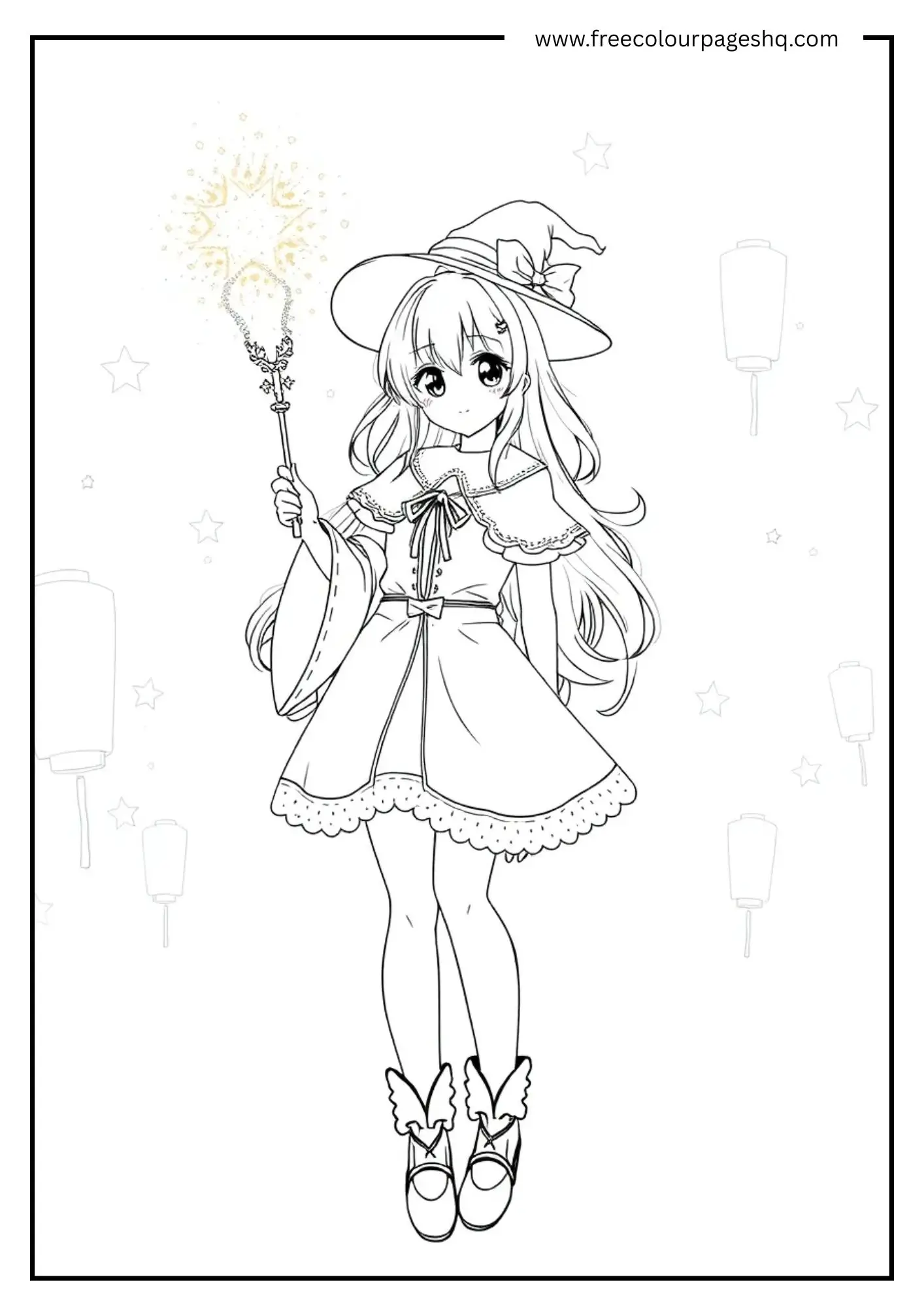 Magical Anime Girl with Wand