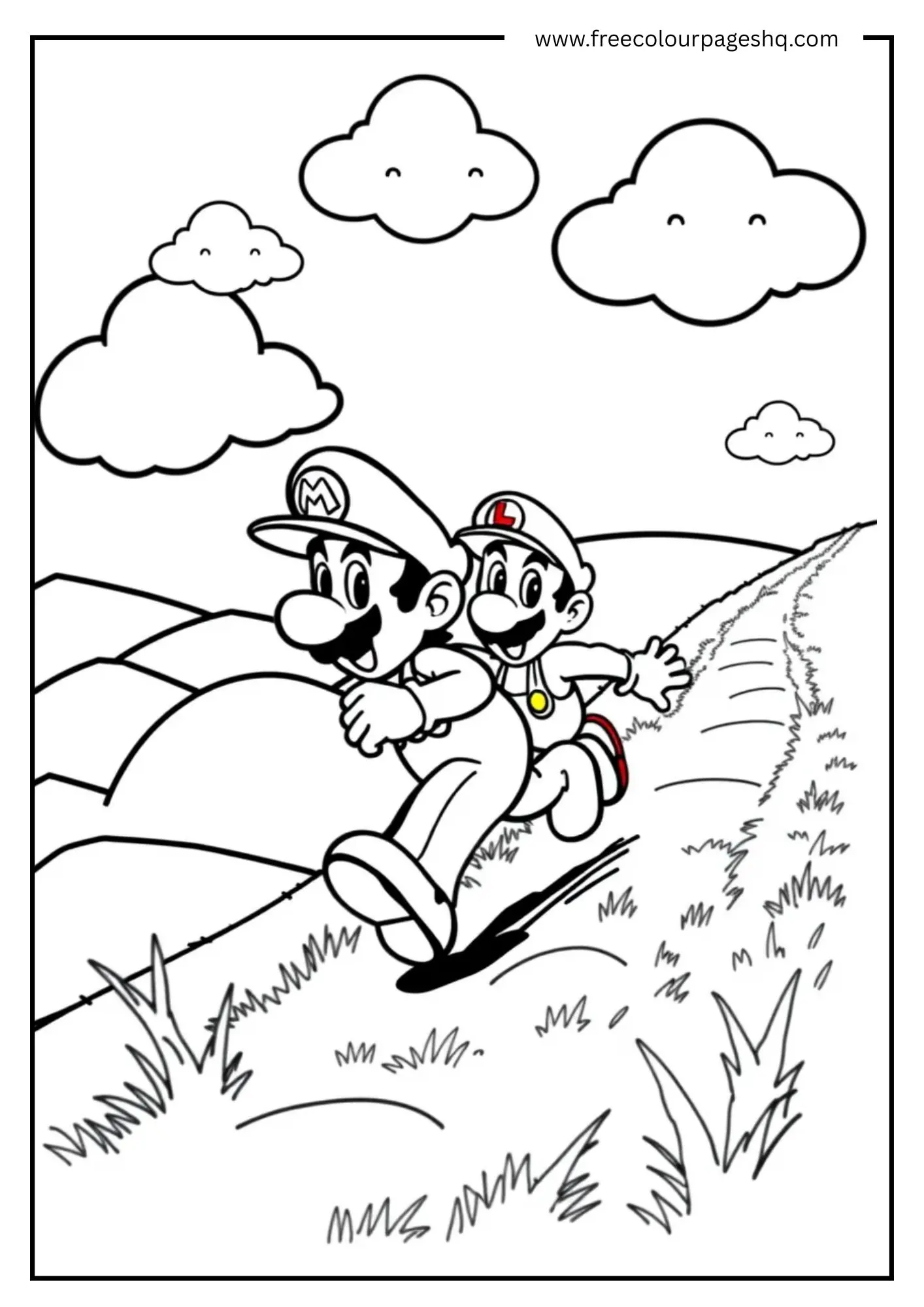 Mario and Luigi Running Together
