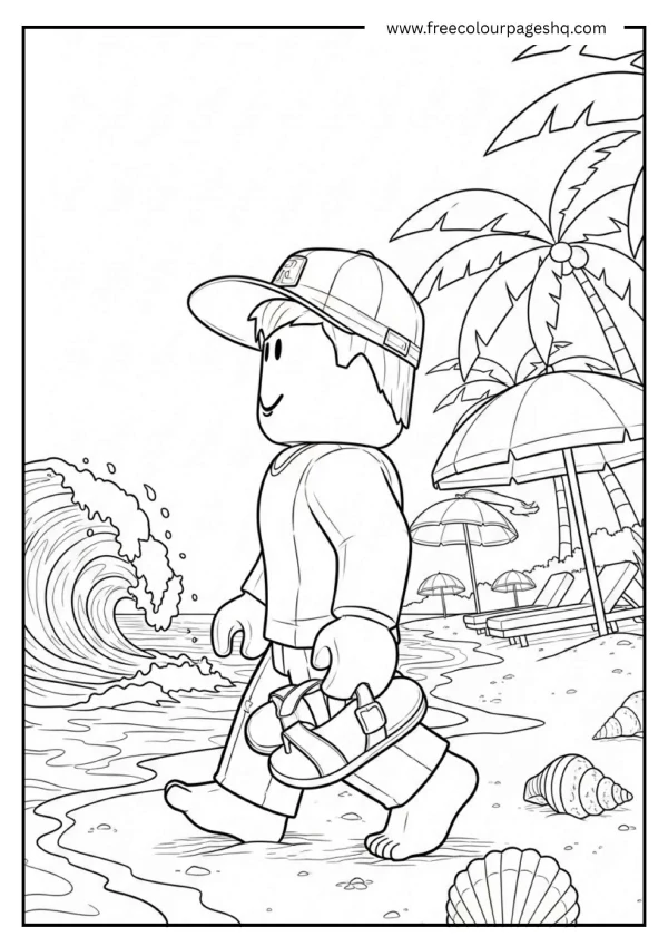 Beach Vacation Coloring Sheet for Kids