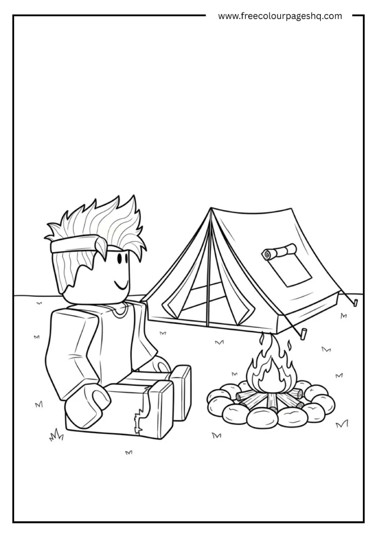 Camping Night Coloring Sheet