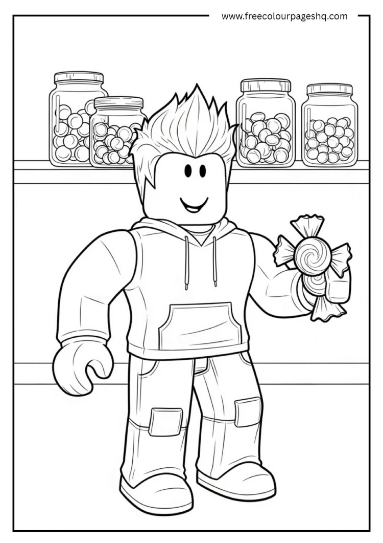 Candy Shop Cute Coloring Sheet