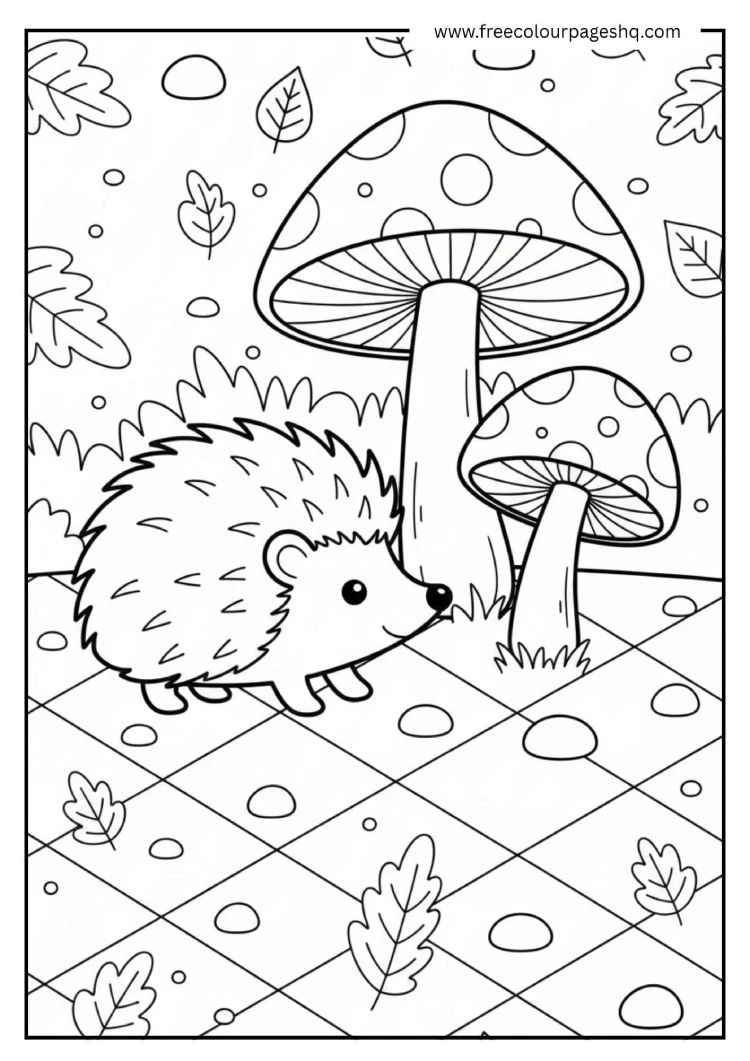 Hedgehog and Mushrooms