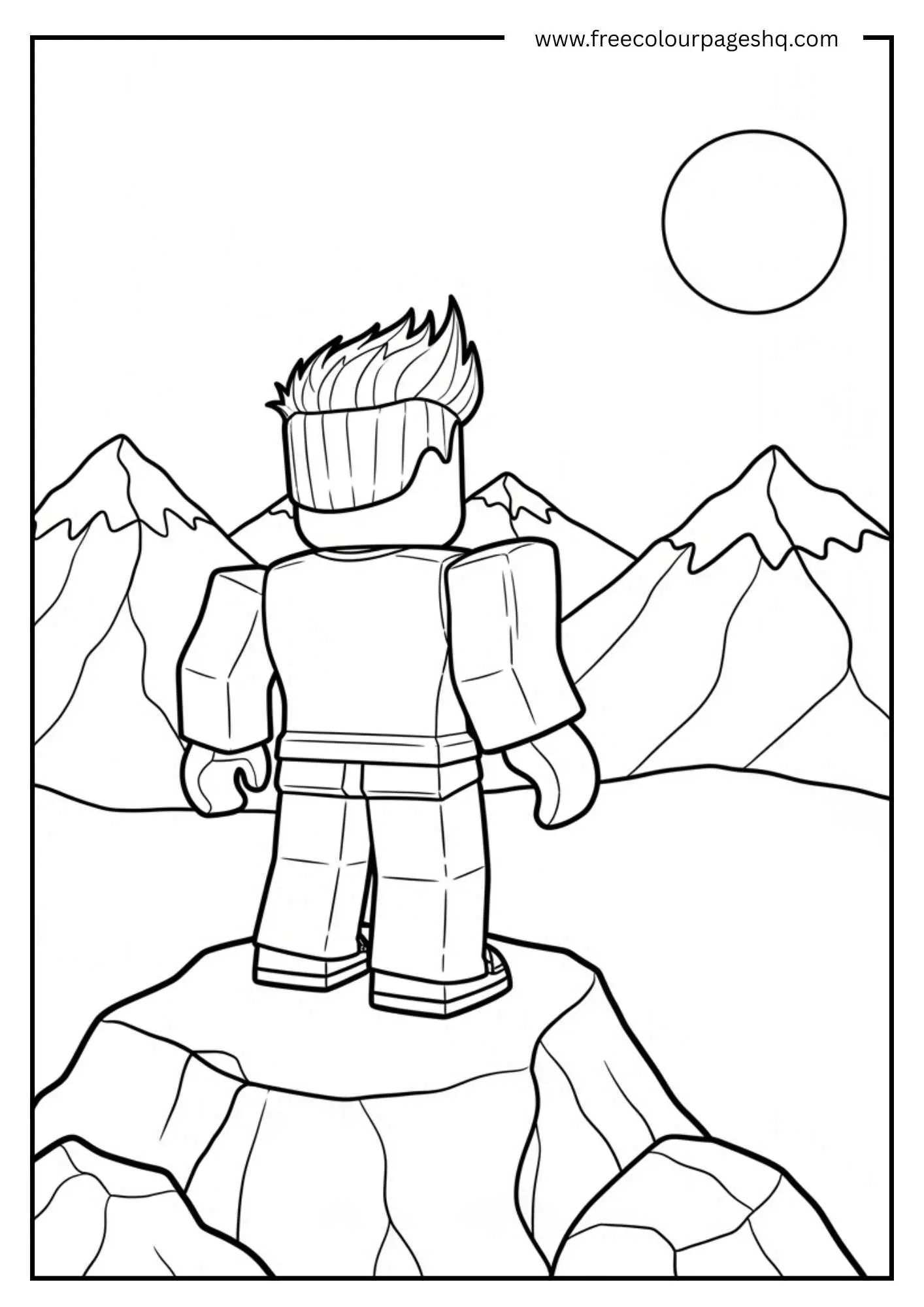 Mountain View Hiking Coloring Sheet