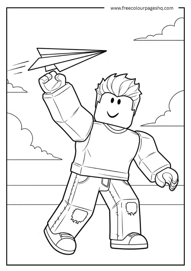 Paper Airplane Throw Coloring Page