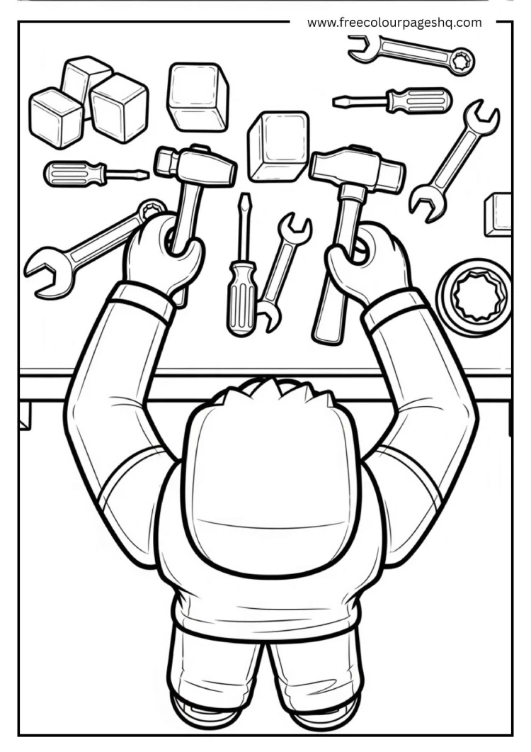 Roblox Crafting Tools Coloring Pages
