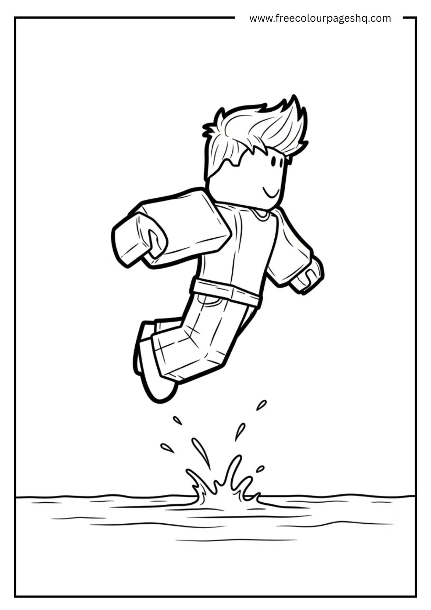 Water Splash Play Coloring Sheet