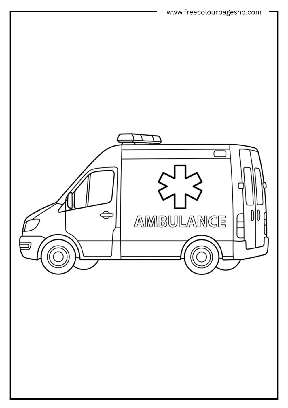 Ambulance Car Coloring Page