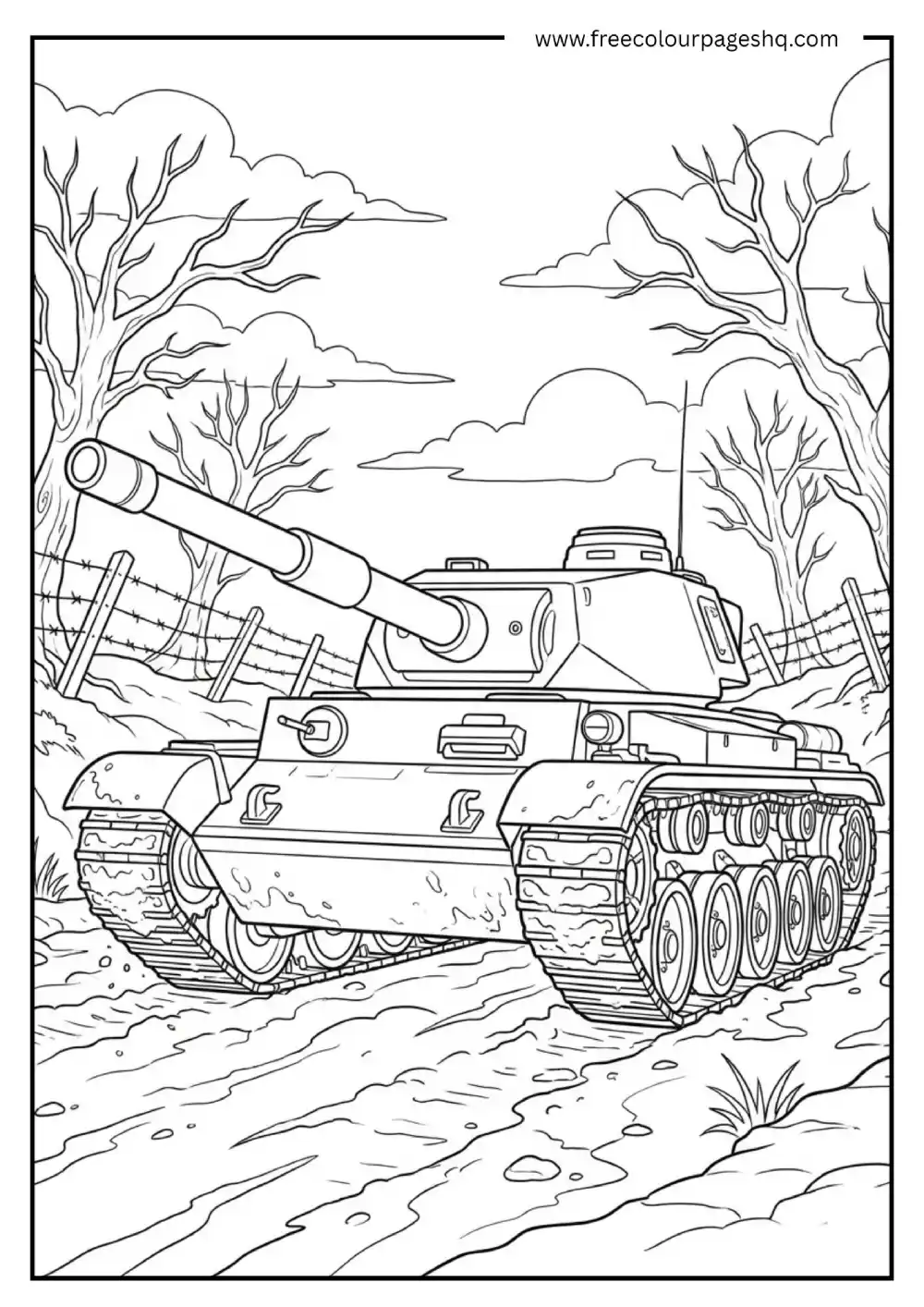 Army Tank Coloring Page
