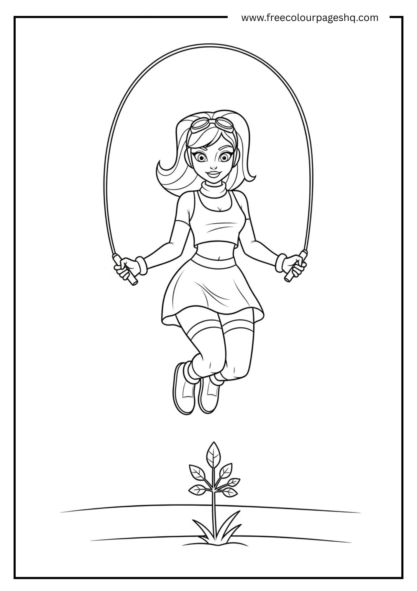 Bright Bomber Jump Rope Scene Coloring Page