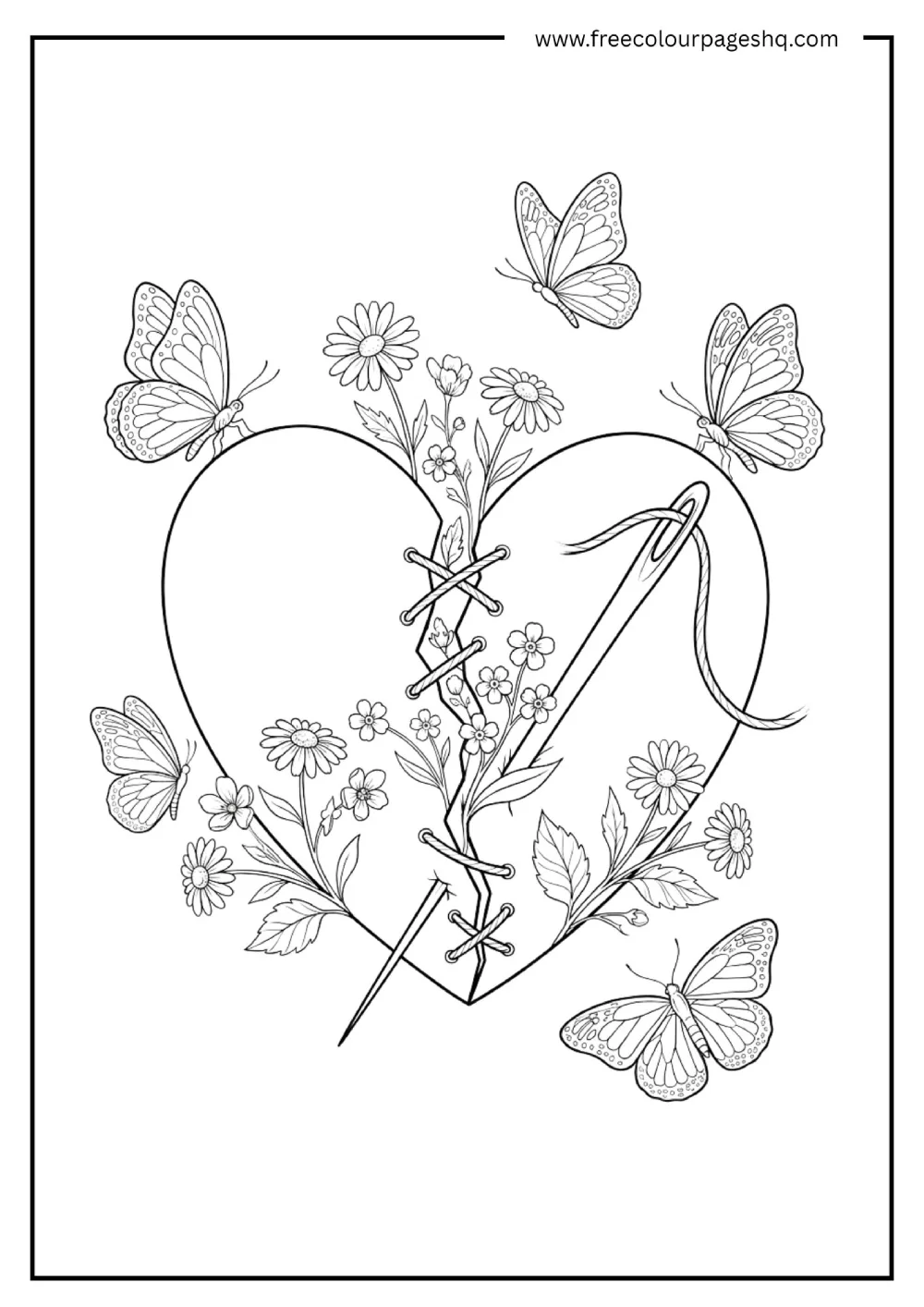 Broken Heart Healing Coloring Page