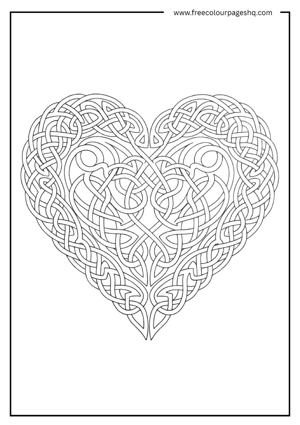 Celtic Heart Knot Coloring Page