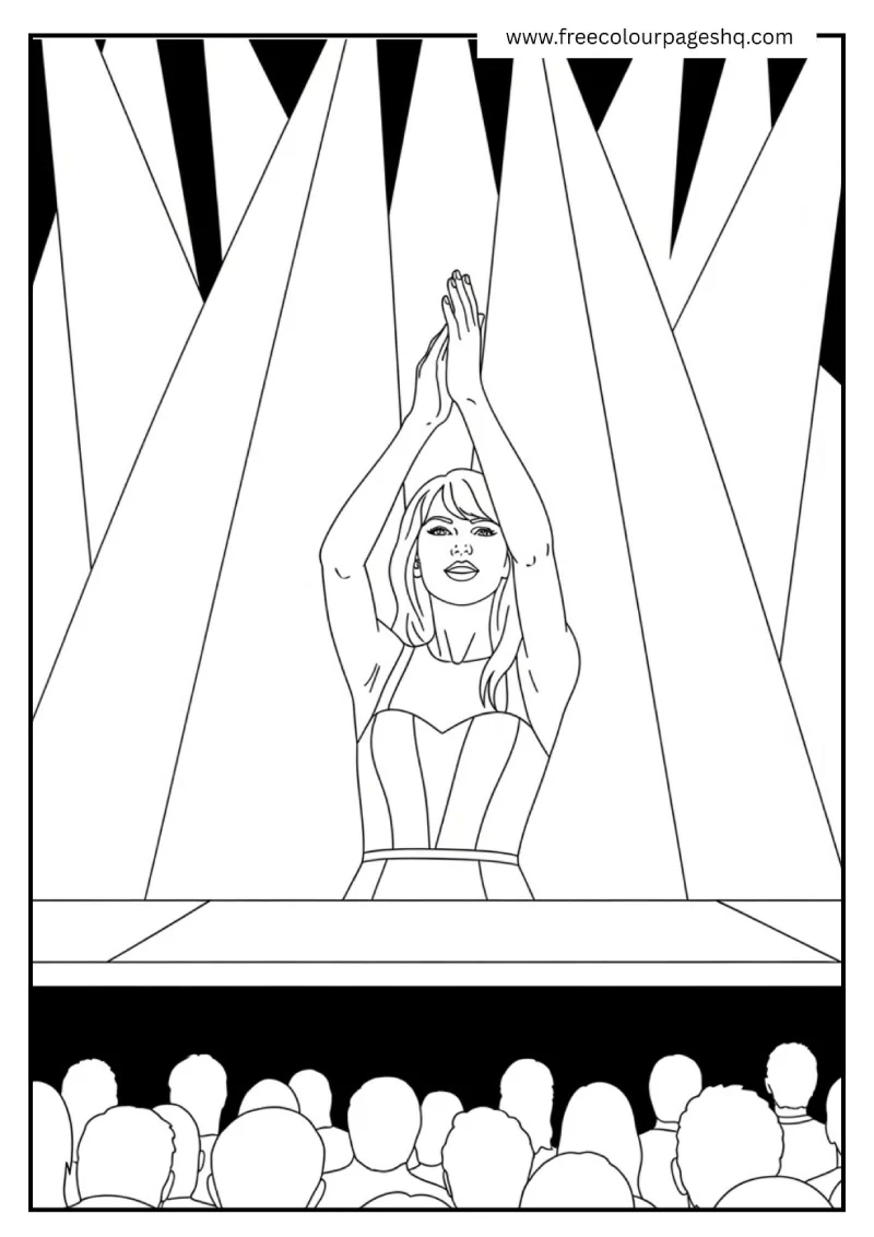 Clapping Audience Scene Coloring Page Clapping Audience Scene Coloring Page