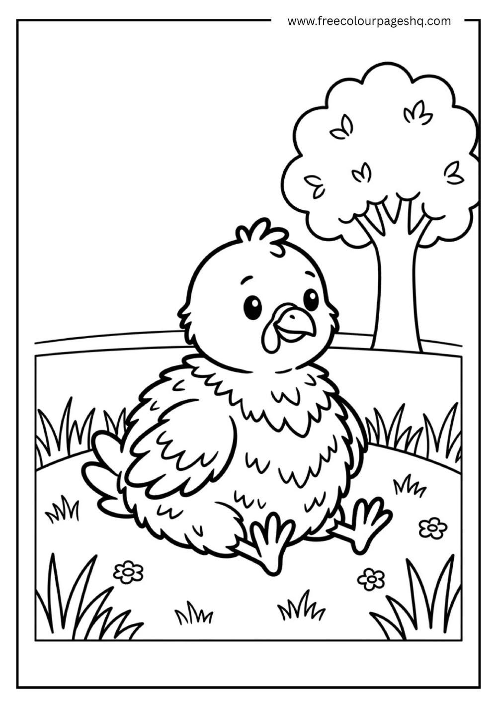 Cute Baby Turkey Coloring Page